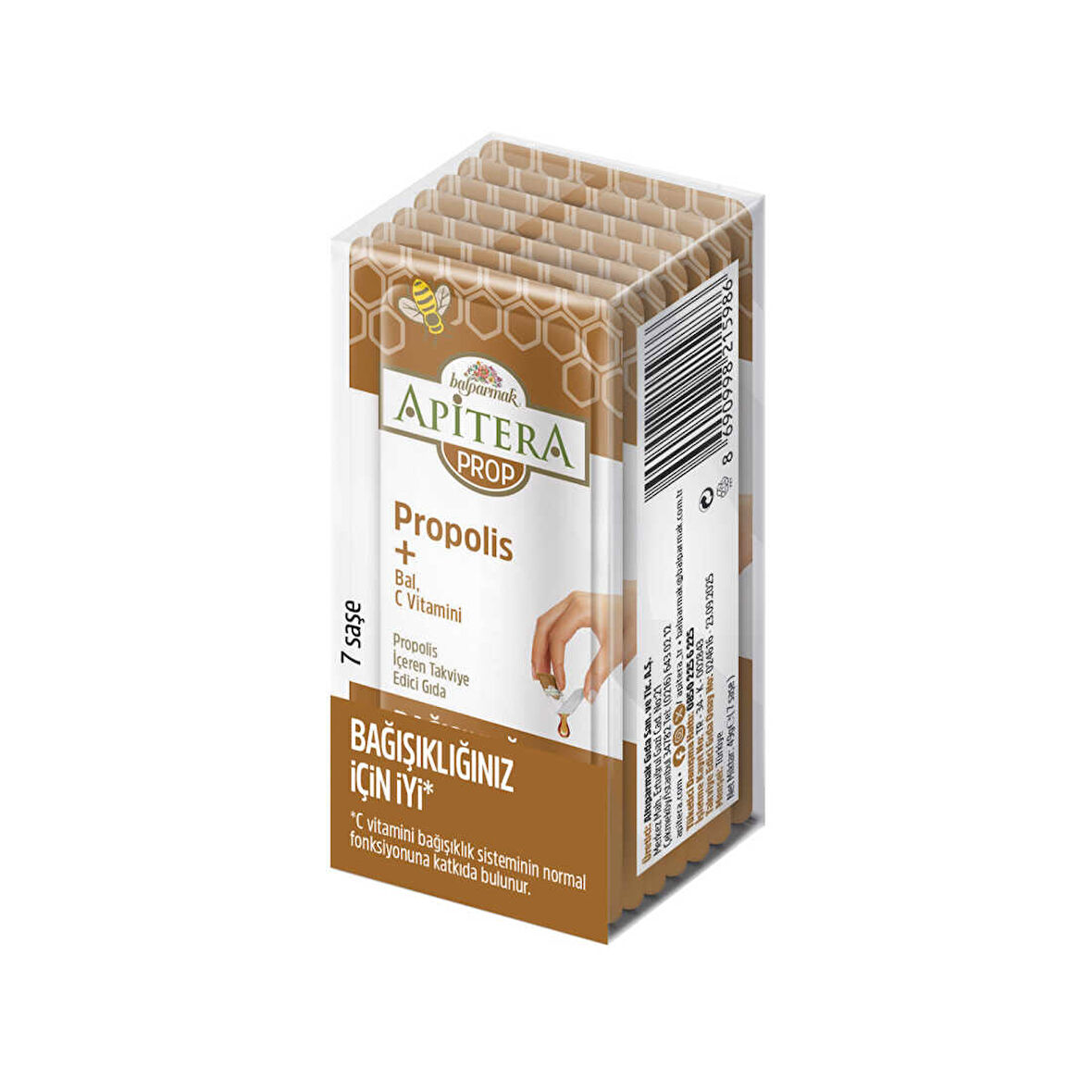 Apitera PROP Doğal Bal, C Vitamini ve 175 mg Propolis İçeren Takviye Edici 7’li Saşe