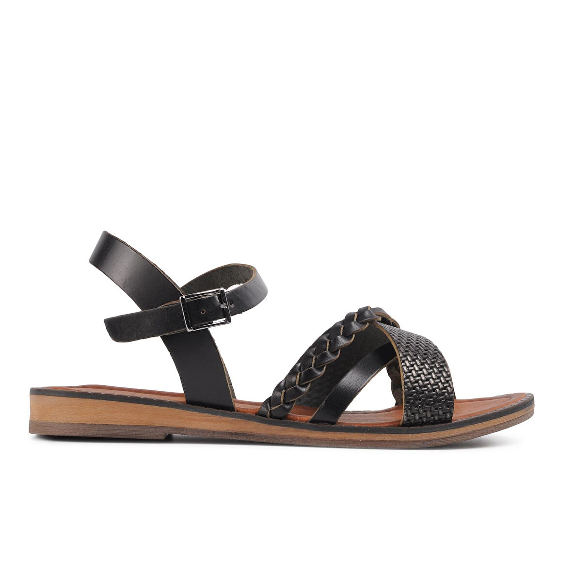 Aspor Siyah Kadın Düz Sandalet