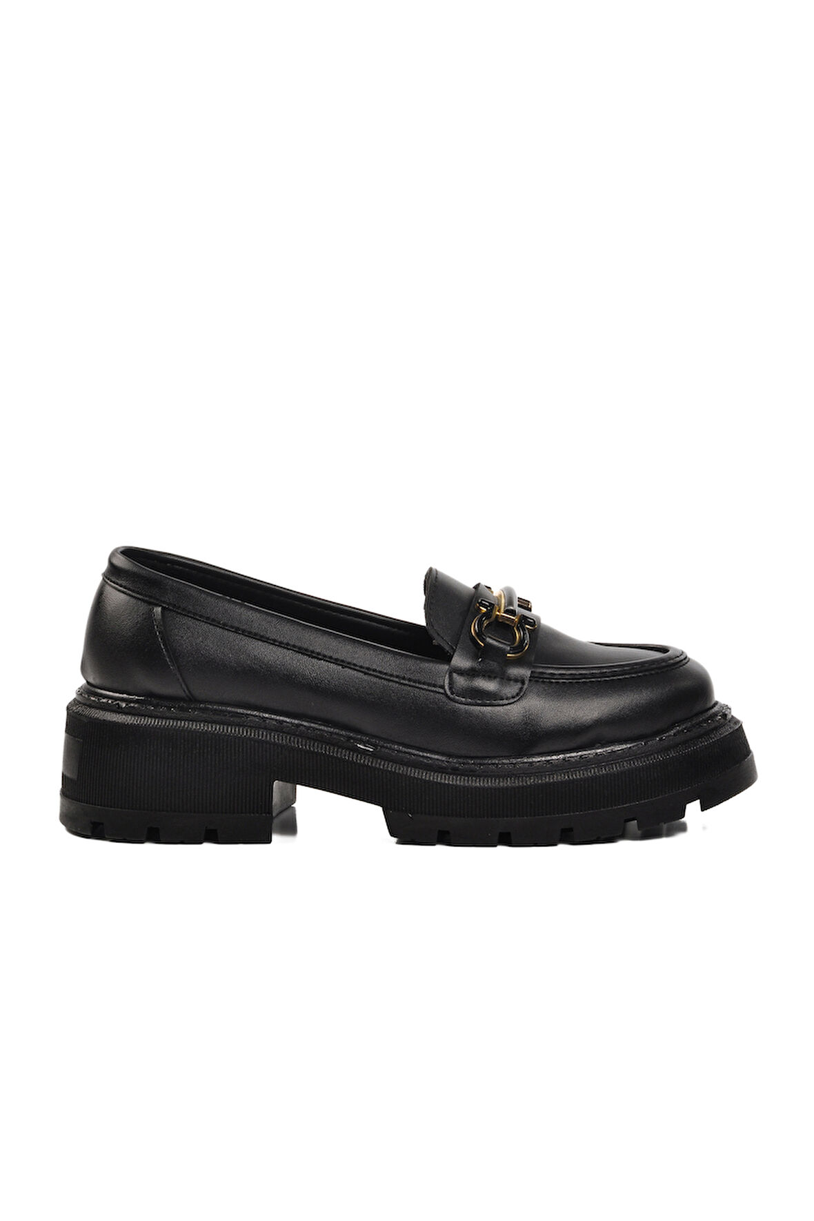 Aspor Siyah Cilt Kadın Günlük Loafer Ayakkabı