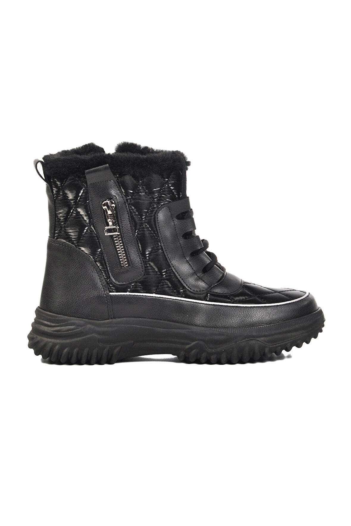 Aspor Siyah İçi Kürklü Kadın Bot
