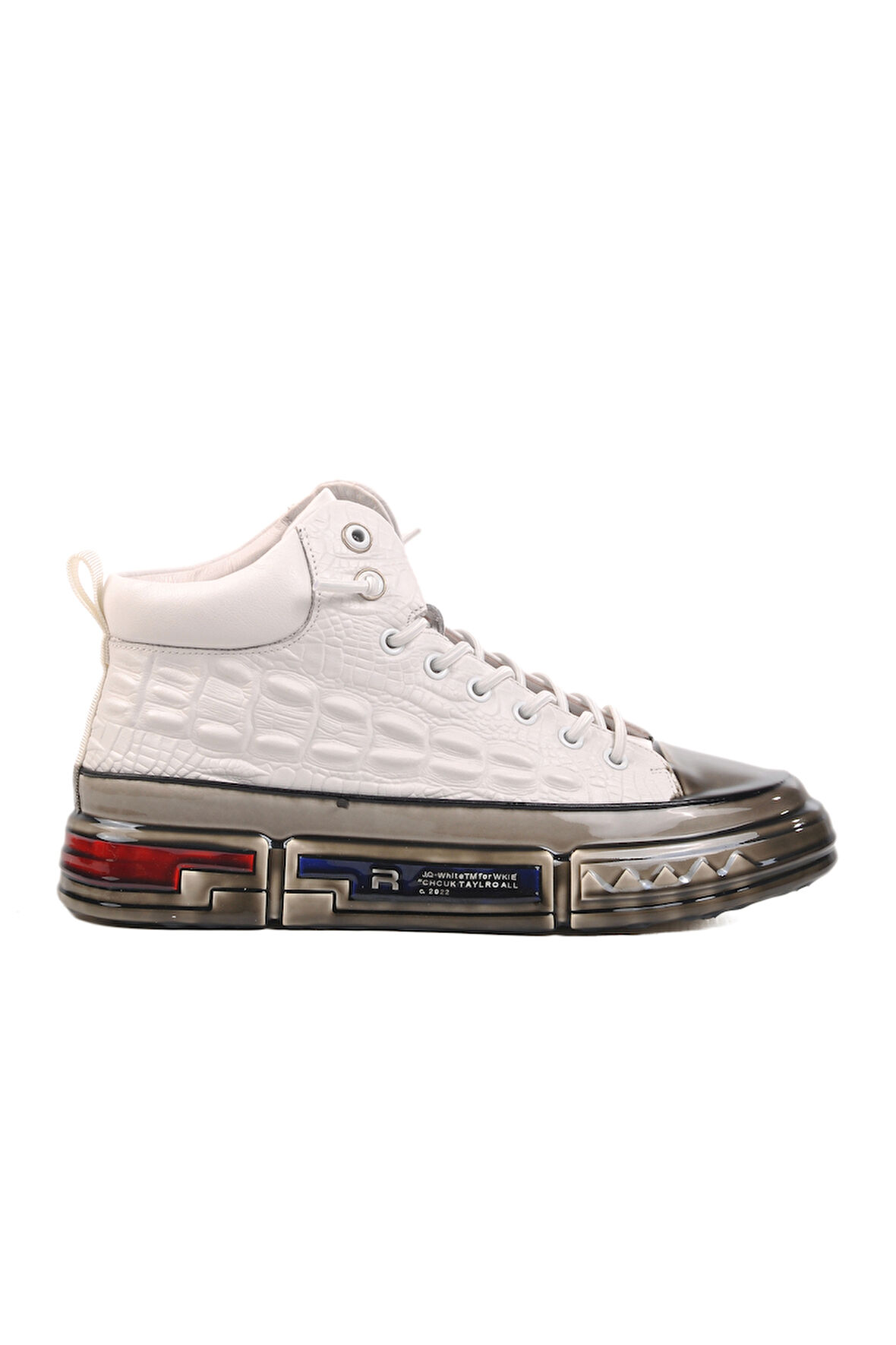 Guja Beyaz Hakiki Deri Bilek Boy Erkek Sneaker