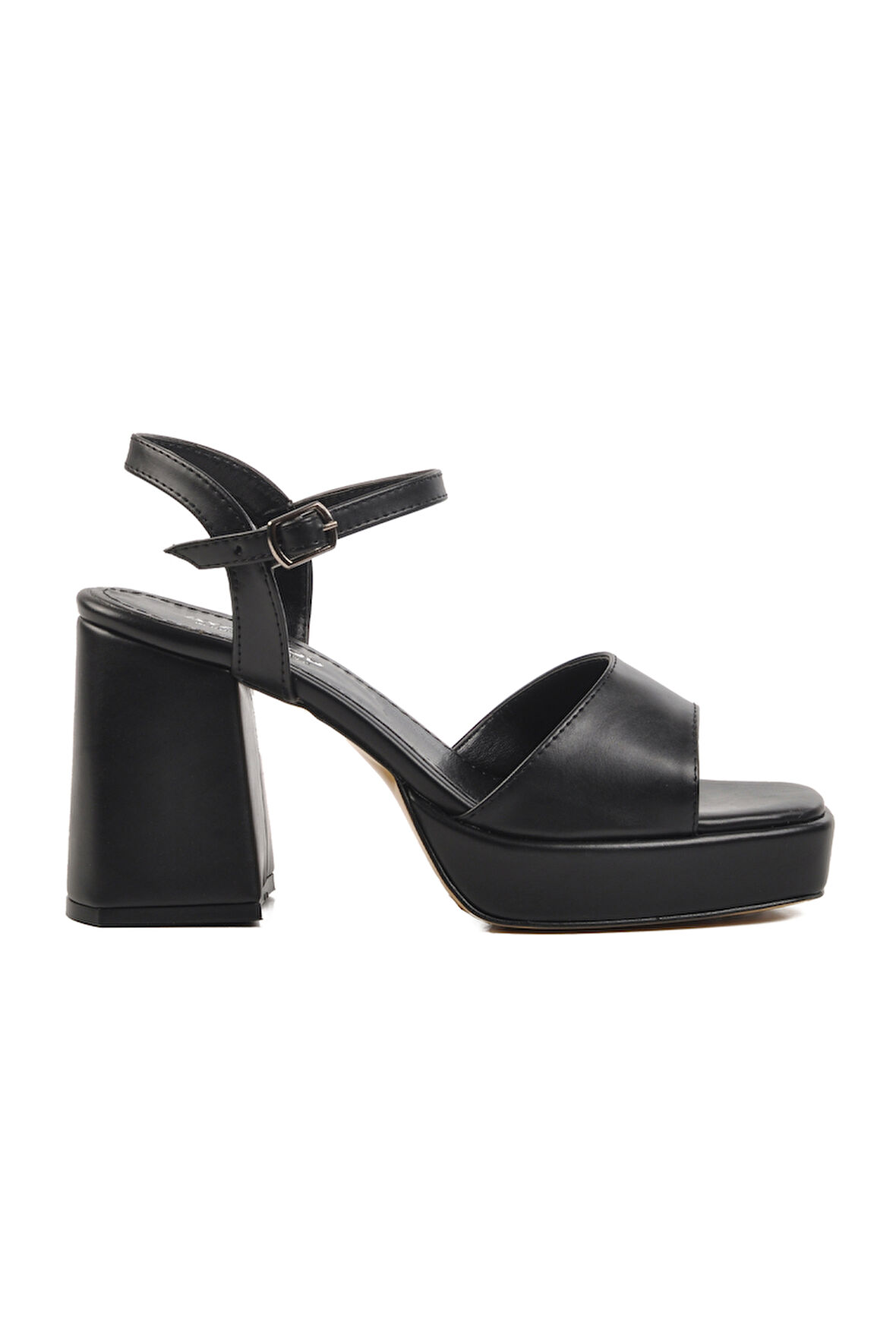 Aspor Siyah Platform Topuk Kadın Topuklu Sandalet