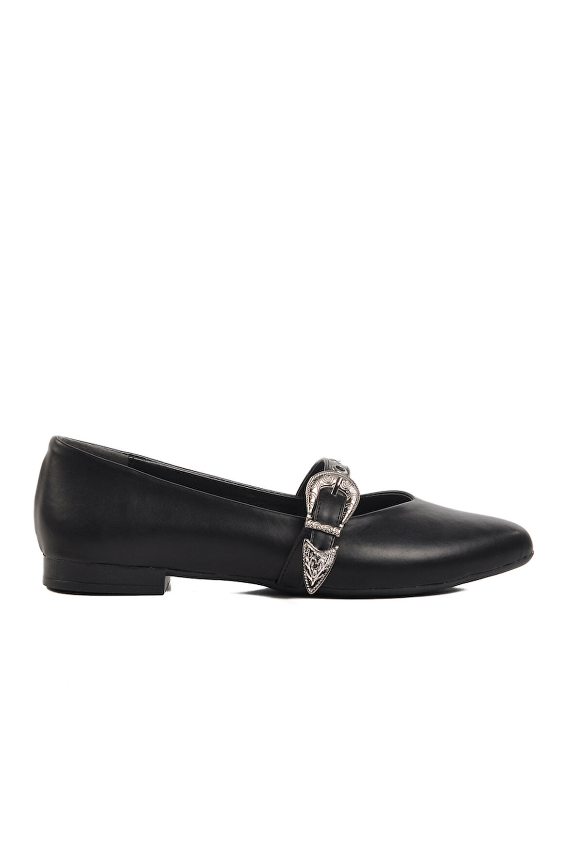 Aspor Siyah Hafif Kemerli Kadın Babet