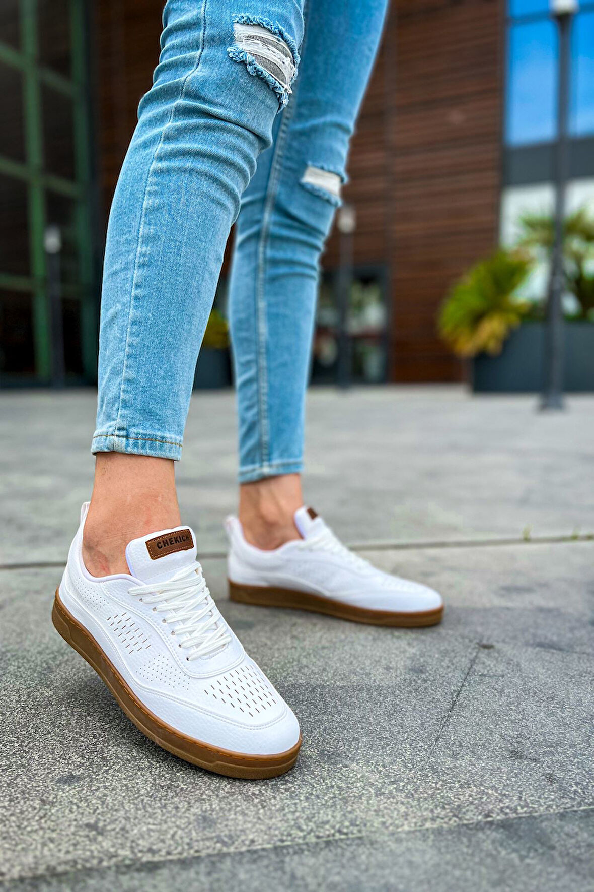 Pabucmarketi Bağcıklı Erkek Günlük Ayakkabı Beyaz