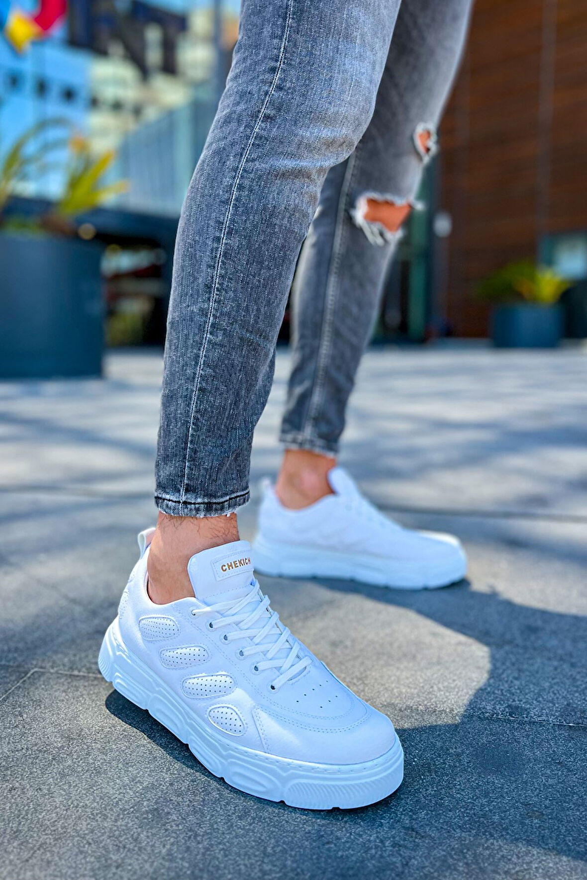 Pabucmarketi Bağcıklı Erkek Günlük Ayakkabı Beyaz