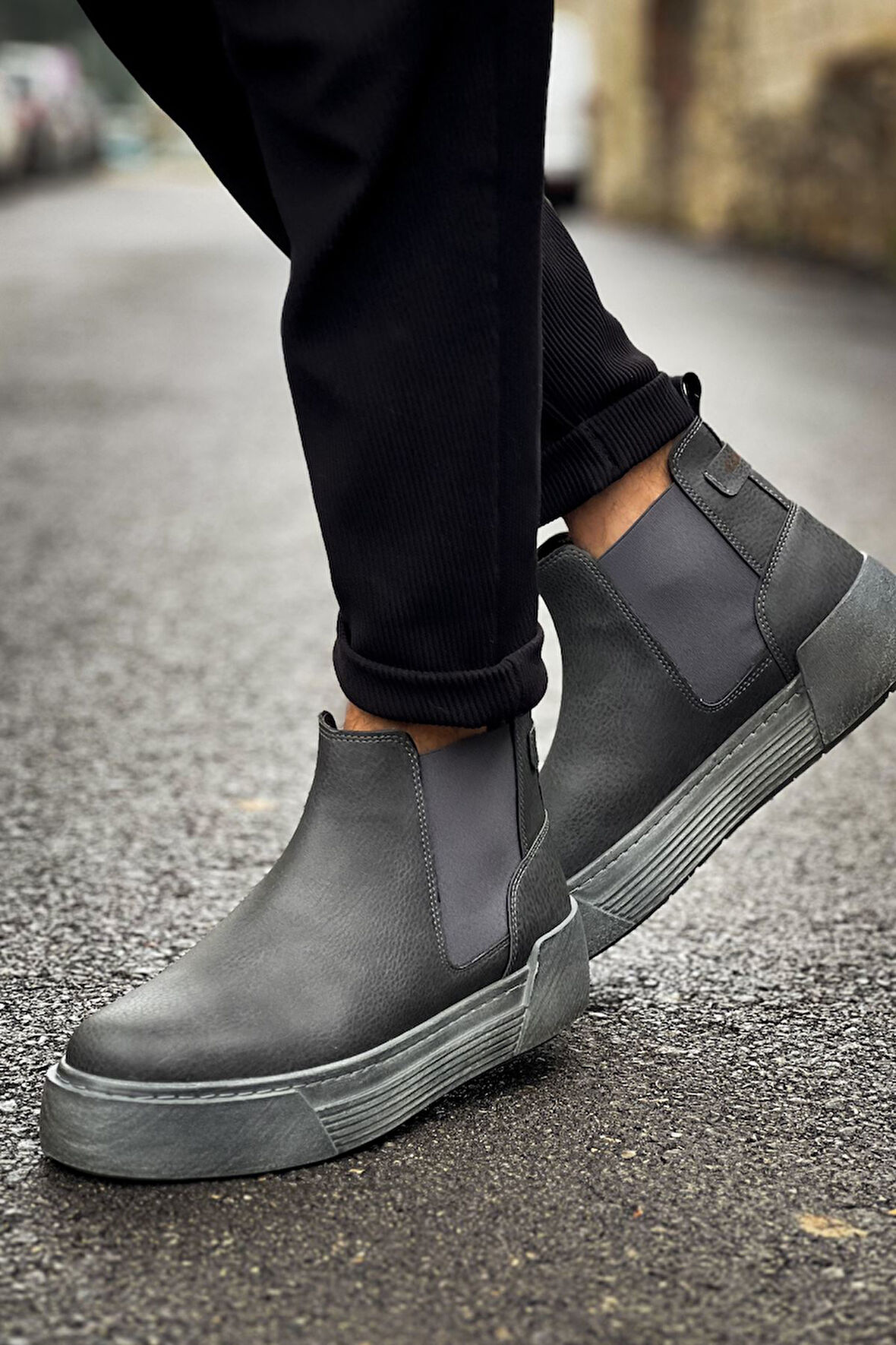 Pabucmarketi Lastikli Erkek Chelsea Bot Antrasit