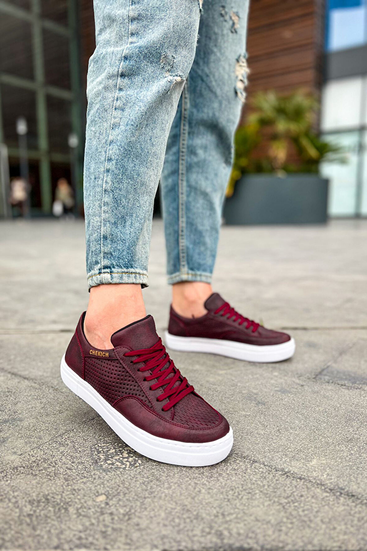 Pabucmarketi Bağcıklı Erkek Günlük Ayakkabı Bordo