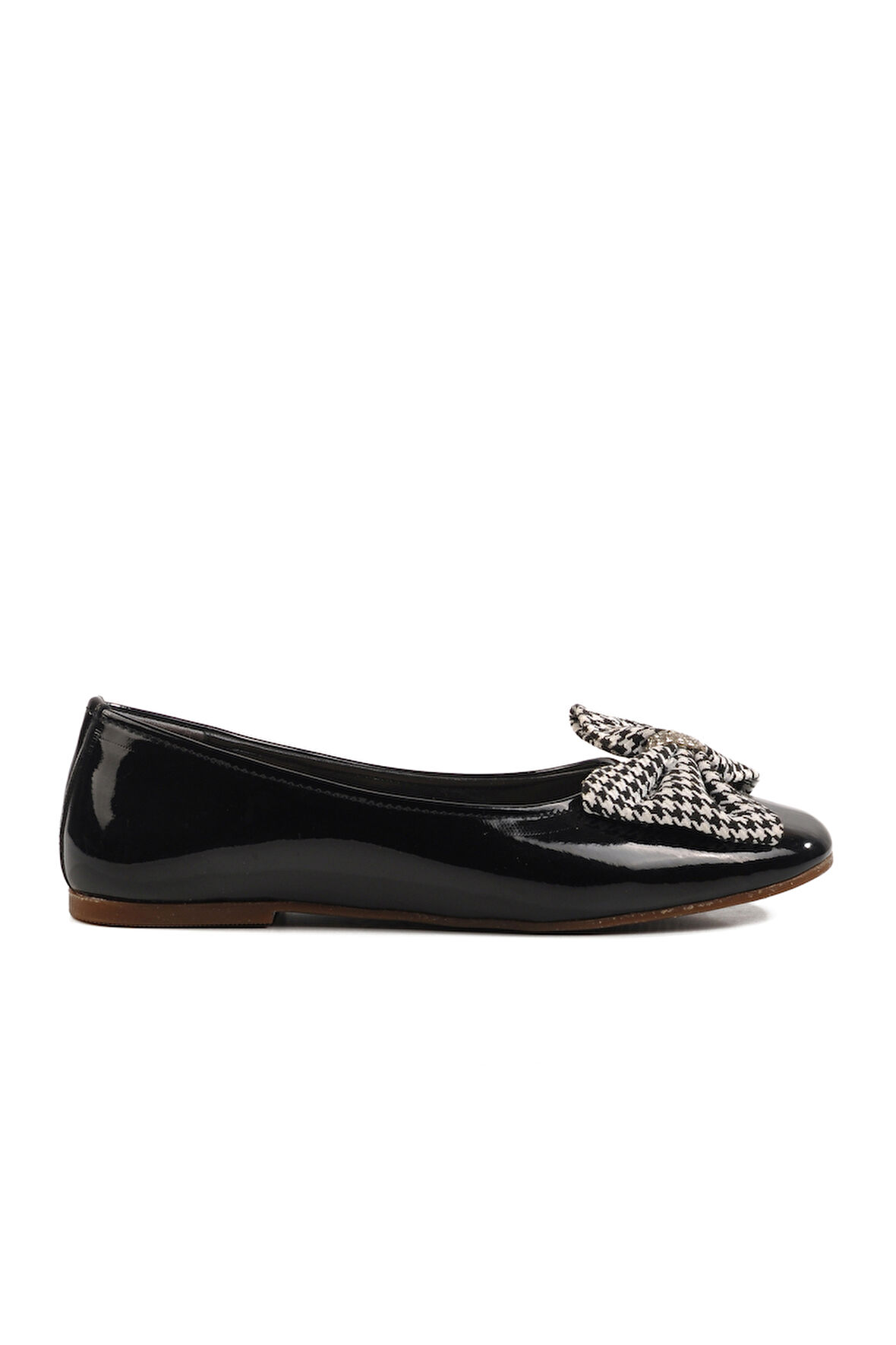 Aspor Siyah Rugan Fiyonk Kurdeleli Kız Çocuk Babet