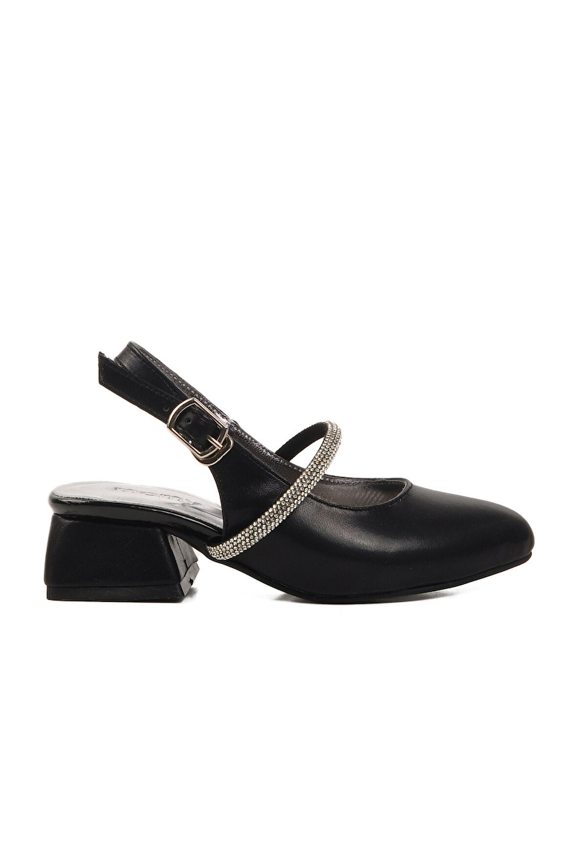 Aspor Siyah Taş İşlemeli Kız Çocuk Sandalet