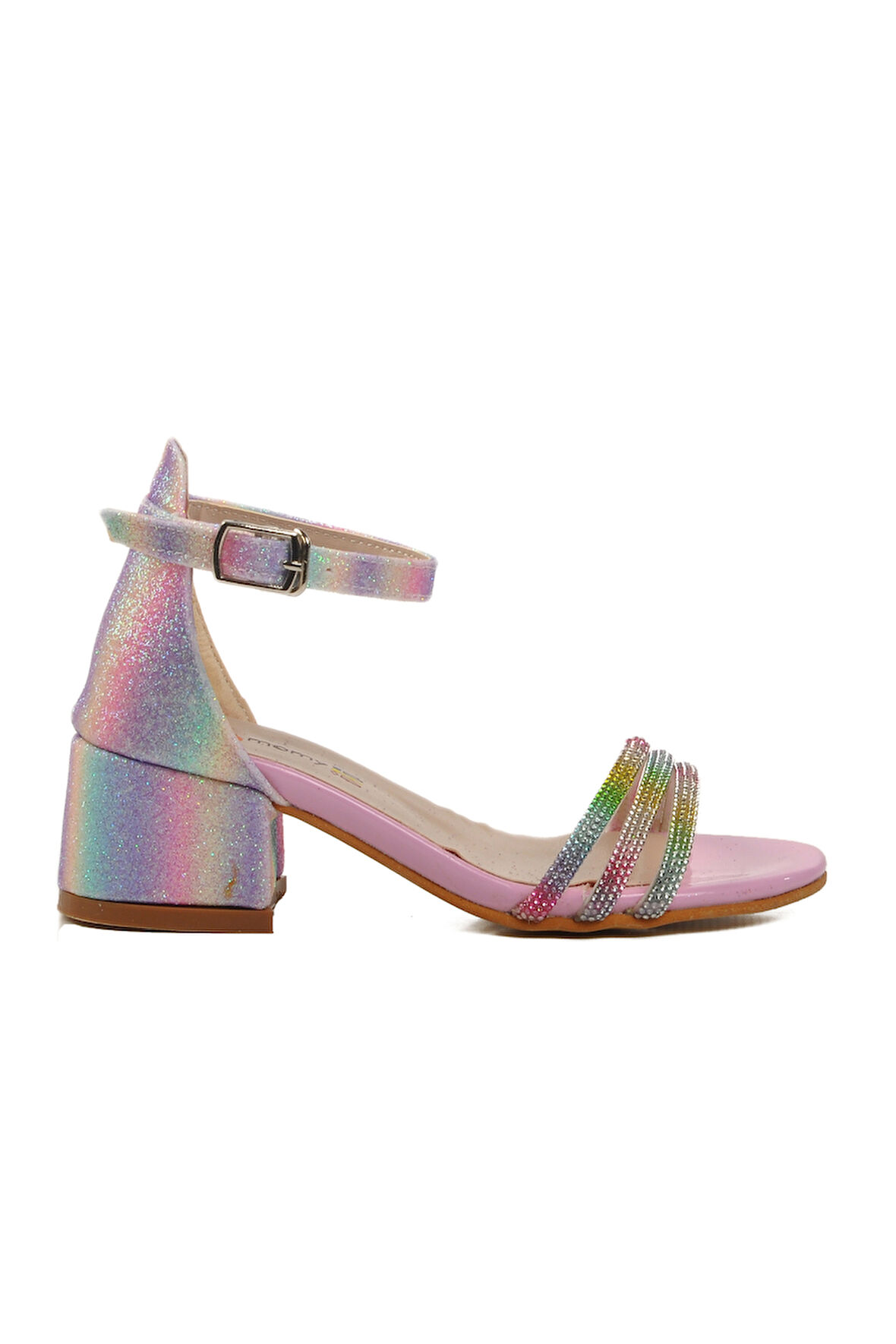 Aspor Pembe Taş İşlemeli Kız Çocuk Sandalet