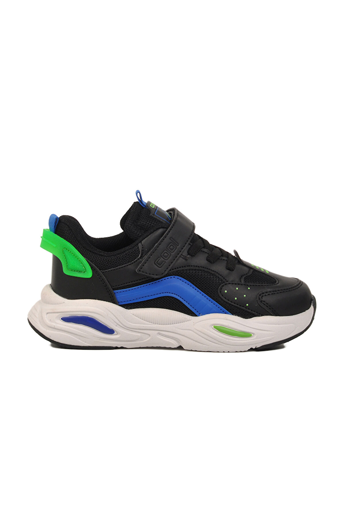 Aspor Siyah Cırtlı Unisex Çocuk Spor Ayakkabı