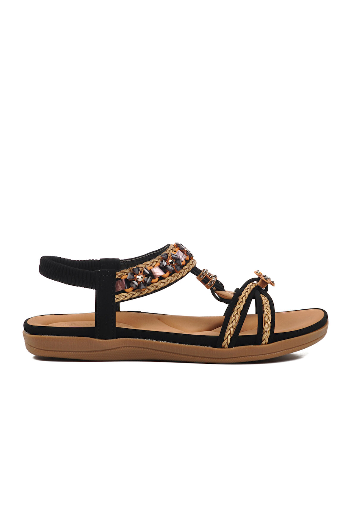 Voyager Siyah Kadın Düz Sandalet