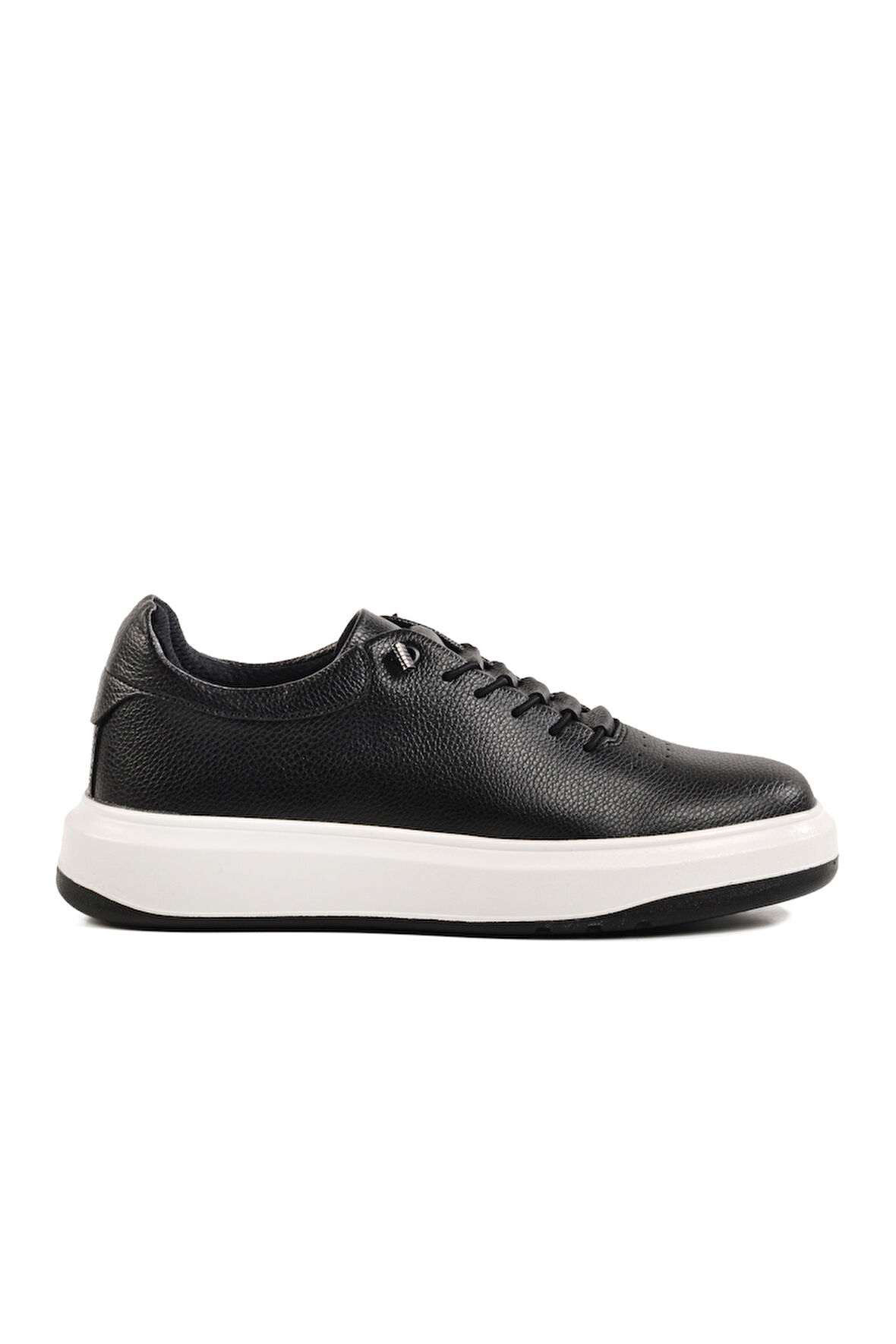 Aspor Siyah Lastik Bağcıklı Hakiki Deri Erkek Casual Ayakkabı