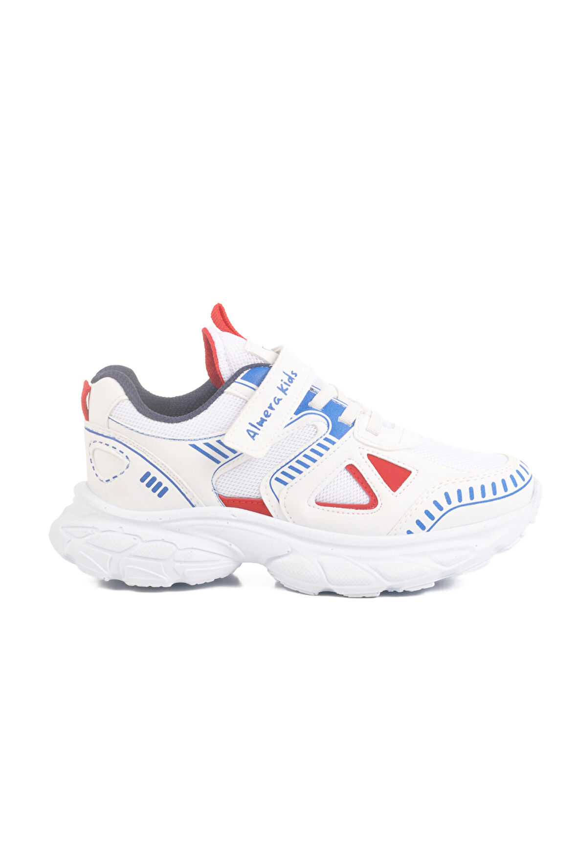 Aspor Beyaz Cırtlı Fileli Unisex Çocuk Spor Ayakkabı