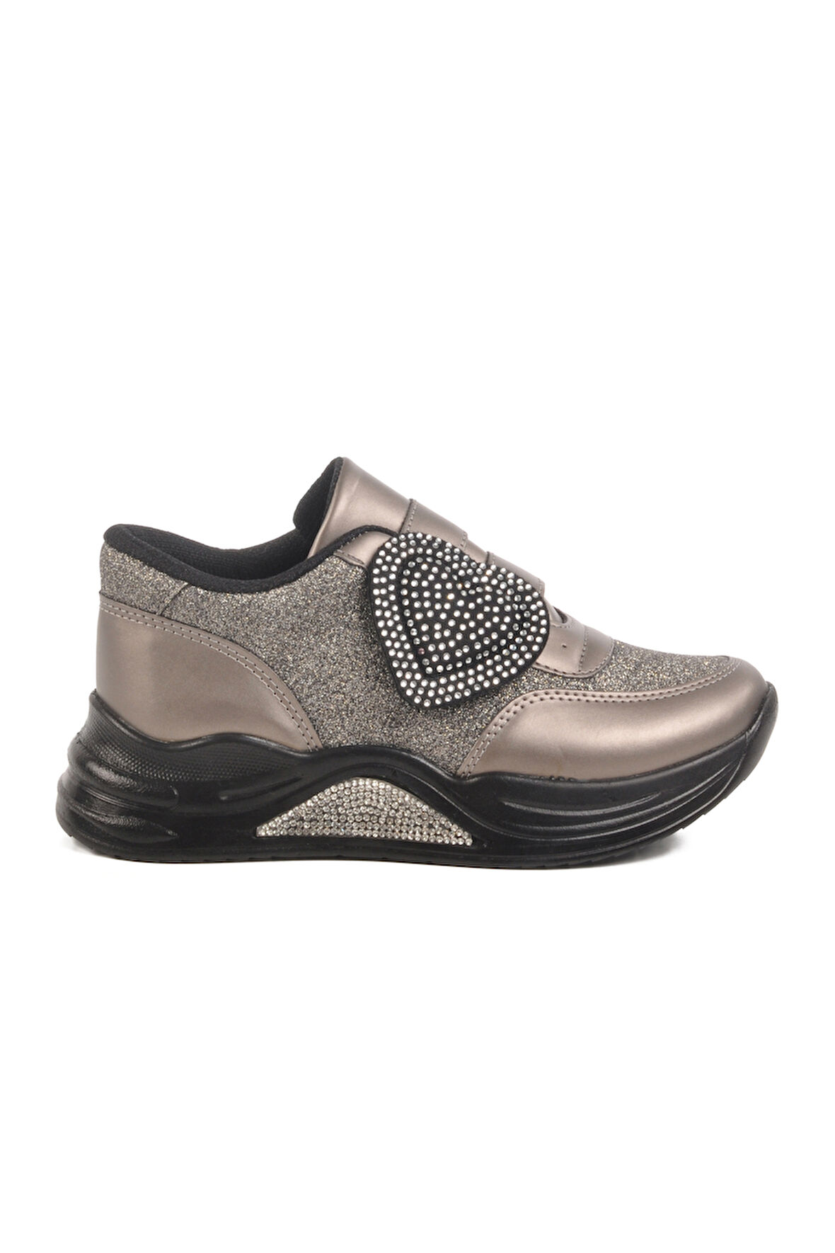 Aspor Platin Simli Cırtlı Kız Çocuk Sneaker