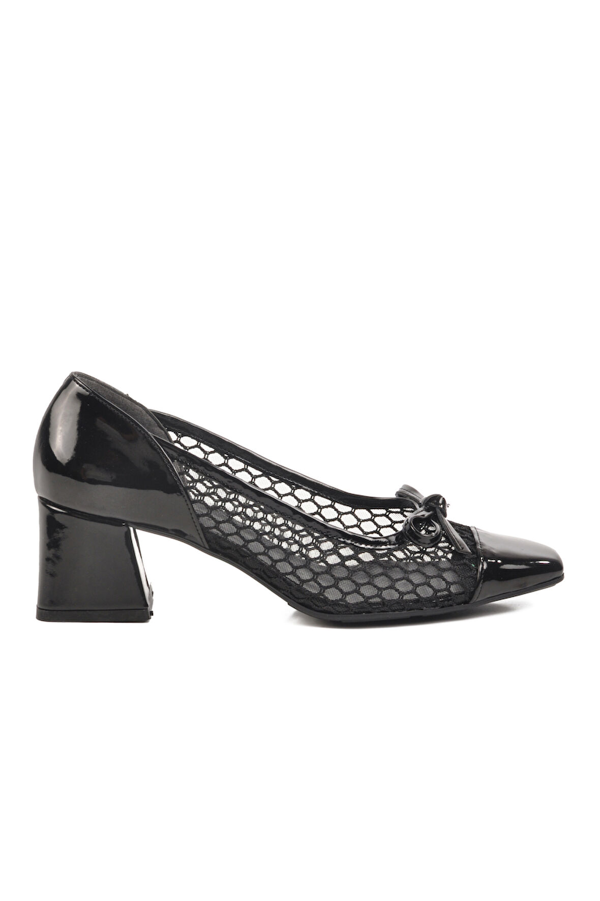 Aspor Siyah Rugan Kadın Klasik Topuklu Ayakkabı