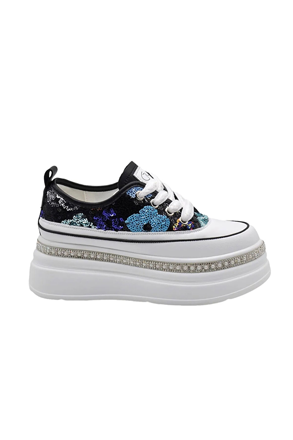 Guja Siyah Yüksek Taban Bağcıklı Kadın Sneaker