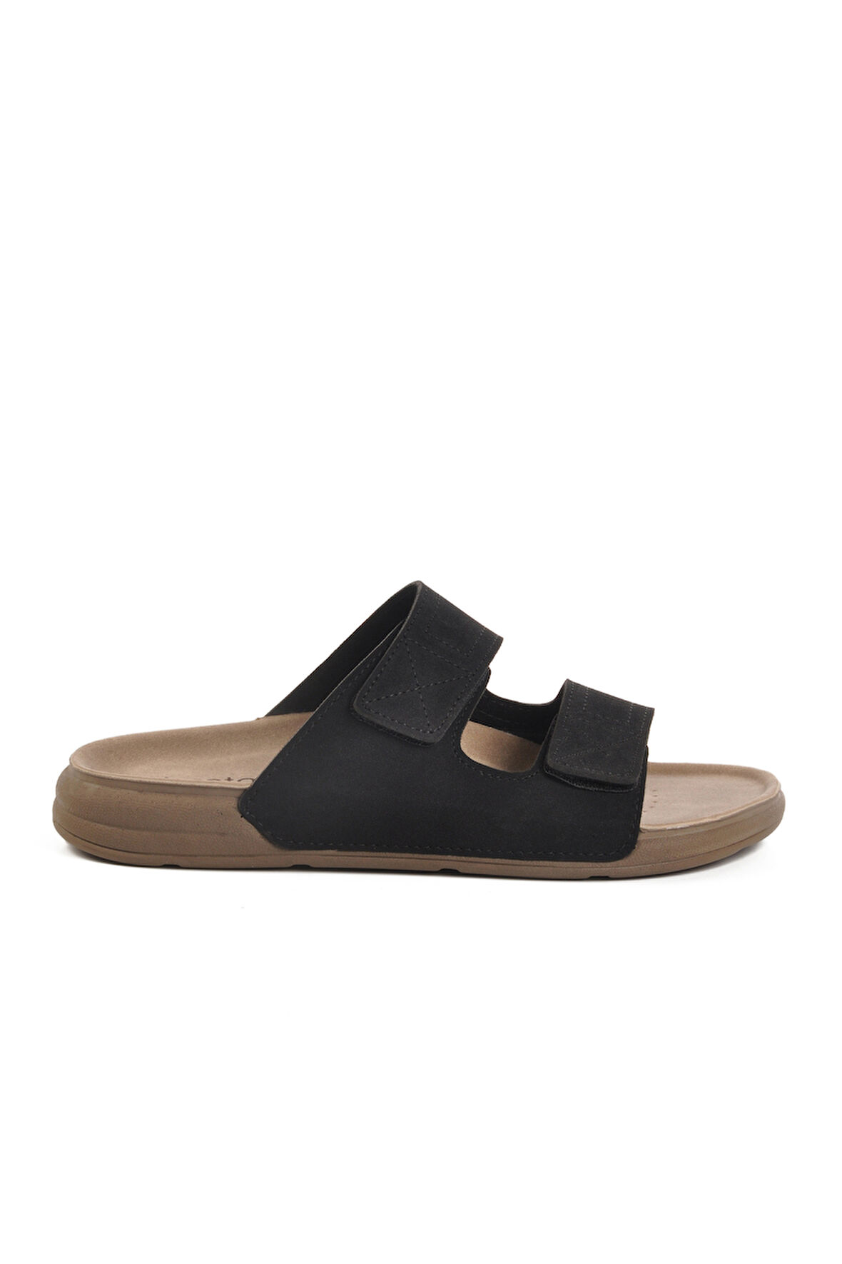 Aspor Siyah Cırtlı Erkek Düz Terlik