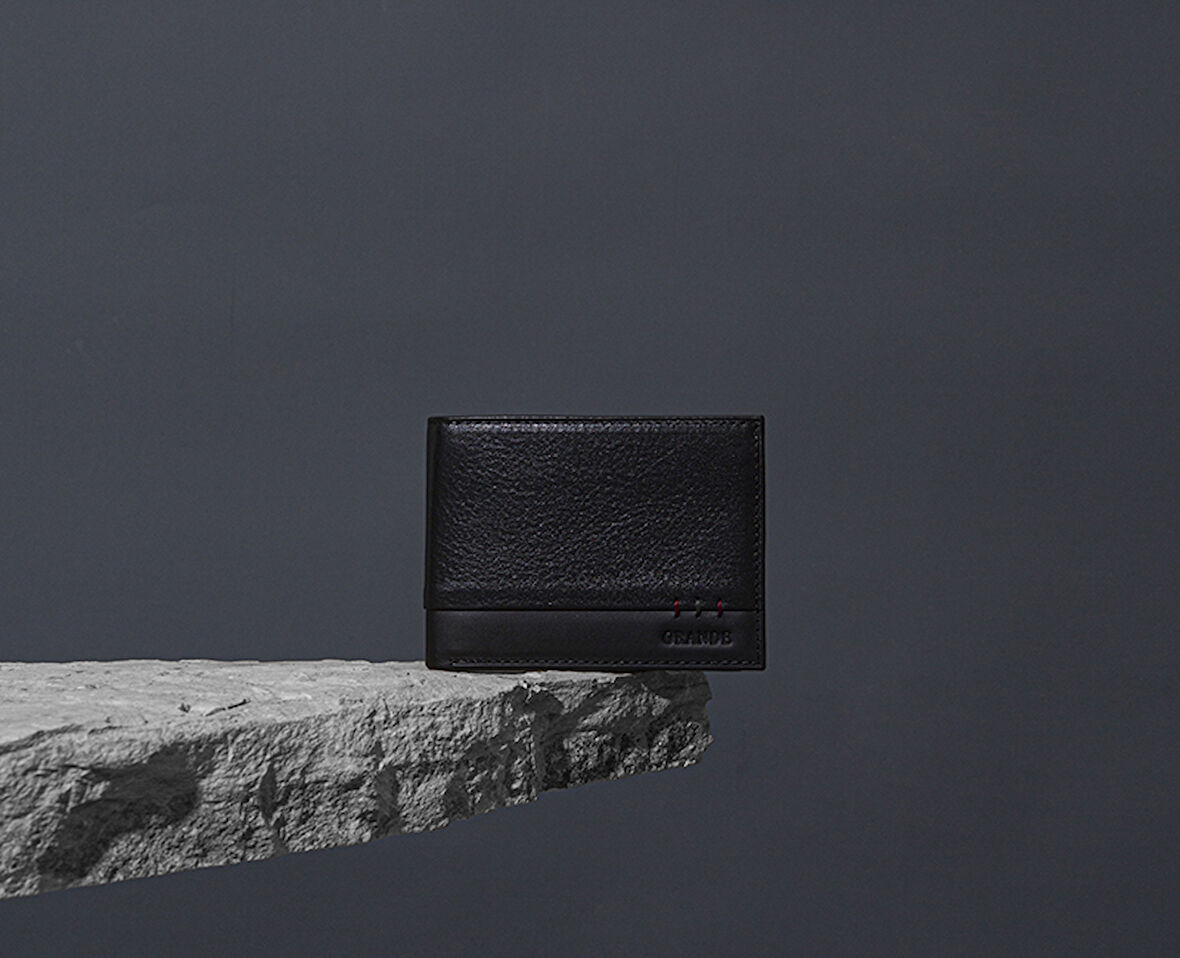 Grande Siyah Hakiki Deri Erkek Cüzdan