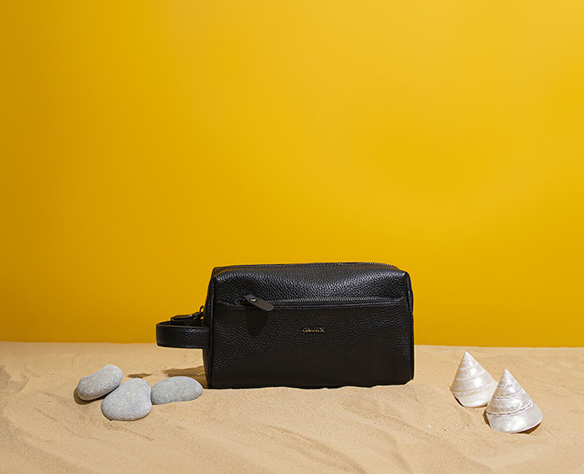 Grande Siyah Hakiki Deri Erkek Portföy El Çantası