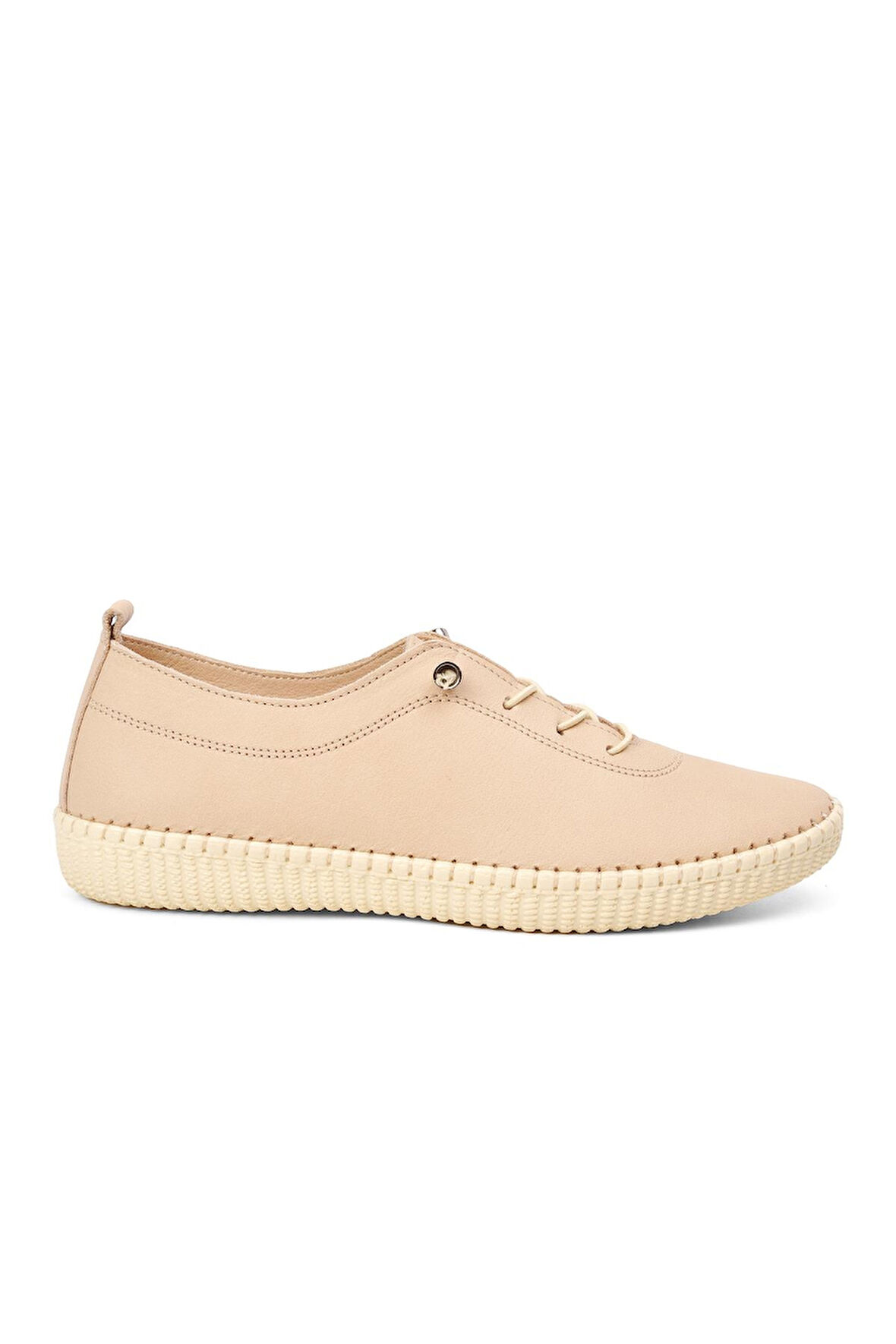 Voyager Bej Hakiki Deri Kadın Casual Ayakkabı