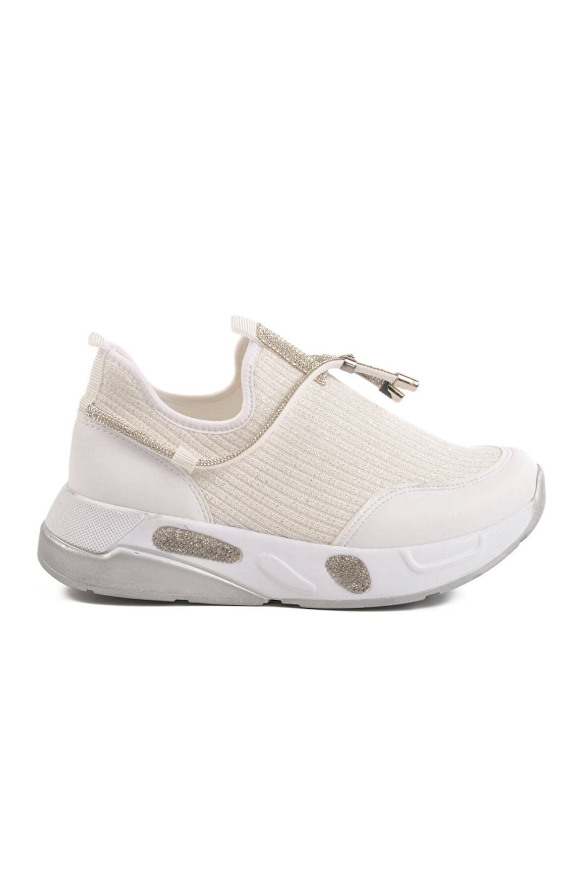 Aspor Beyaz Taş İşlemeli Kadın Sneaker