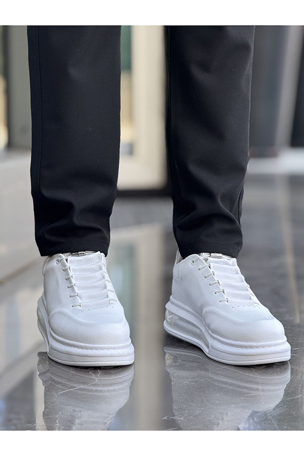 Pabucmarketi Bağcıklı Erkek Casual Ayakkabı Beyaz