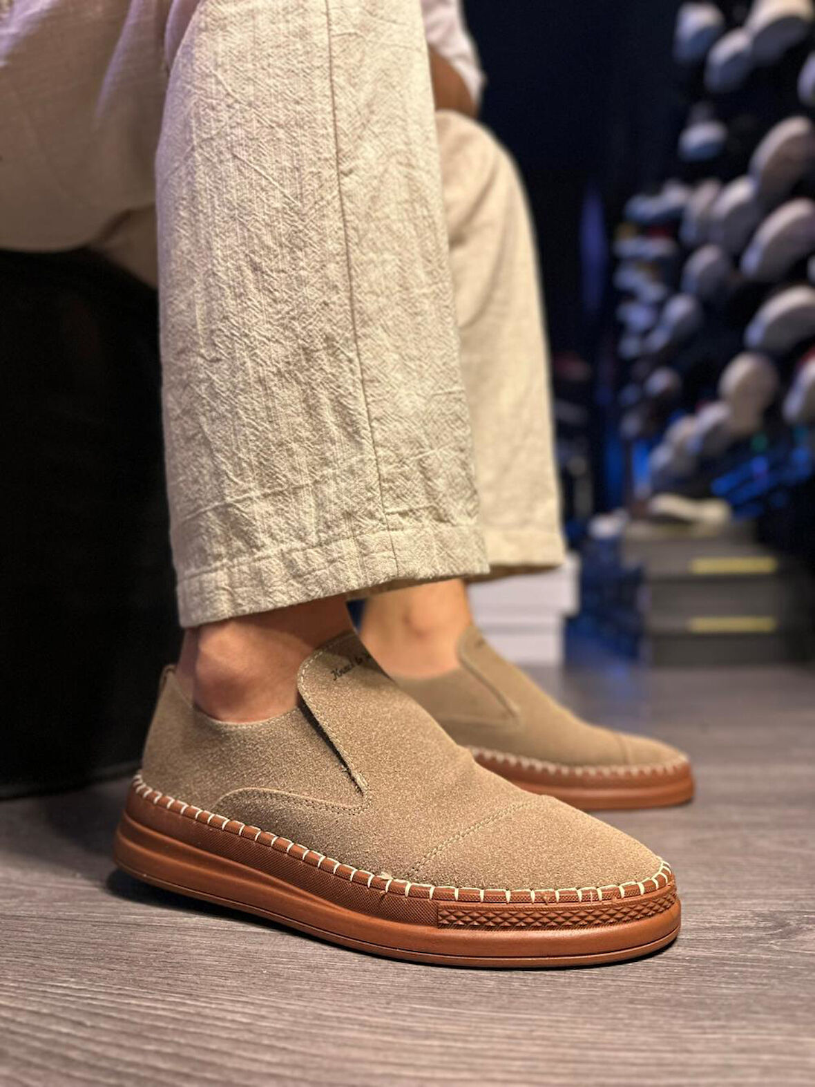 Pabucmarketi Erkek Günlük Ayakkabı Camel Süet