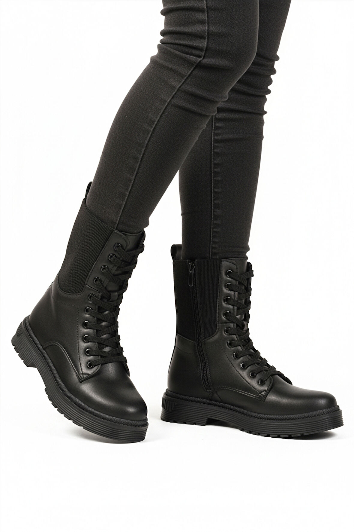 Aspor Siyah İçi Polarlı Fermuarlı Kadın Bot