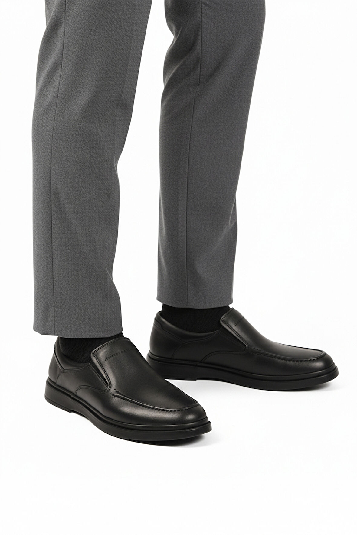 Aspor Siyah Hakiki Deri Erkek Casual Ayakkabı