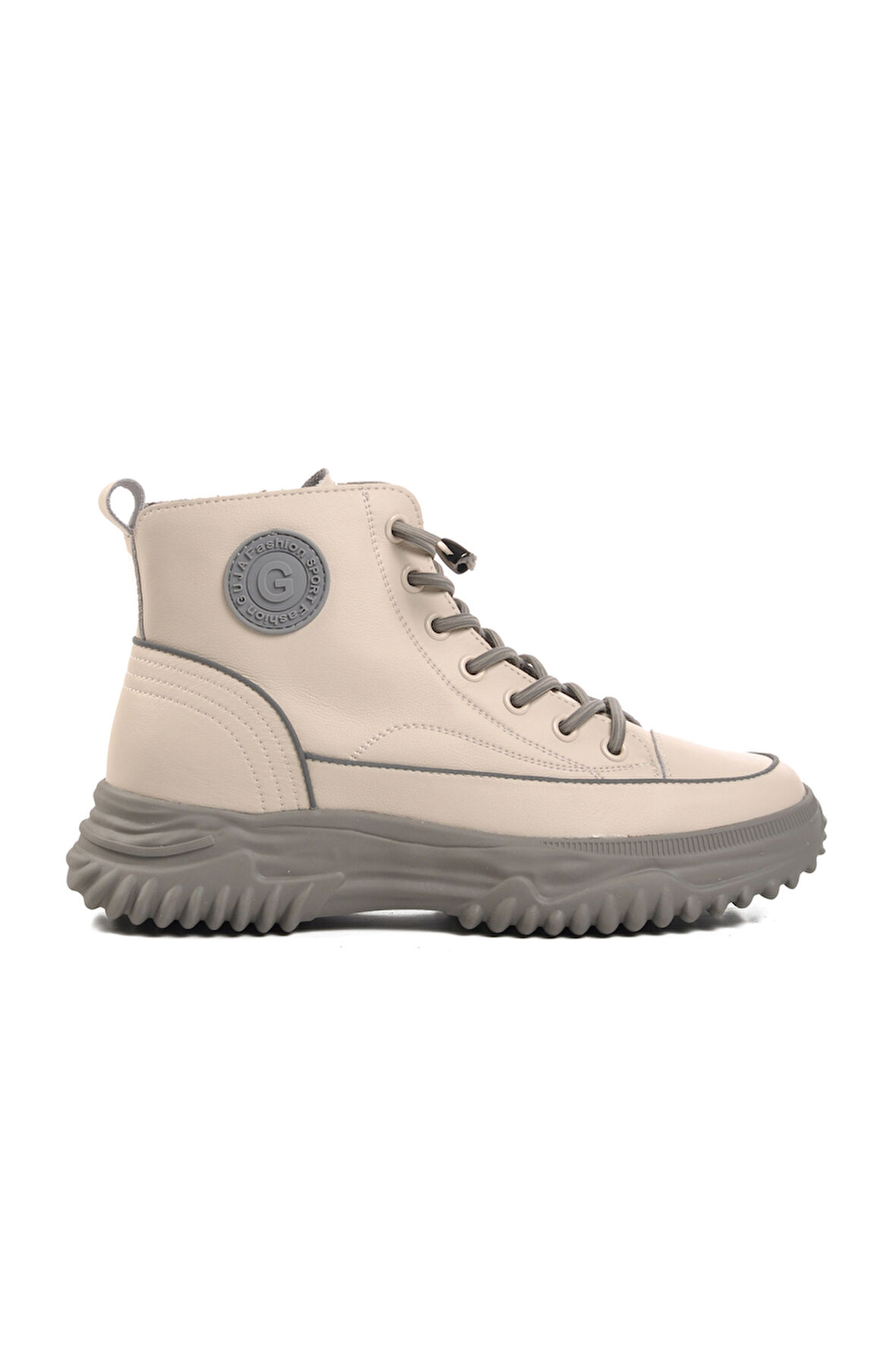 Guja Gri Bağcıklı Fermuarlı Kadın Sneaker Bot
