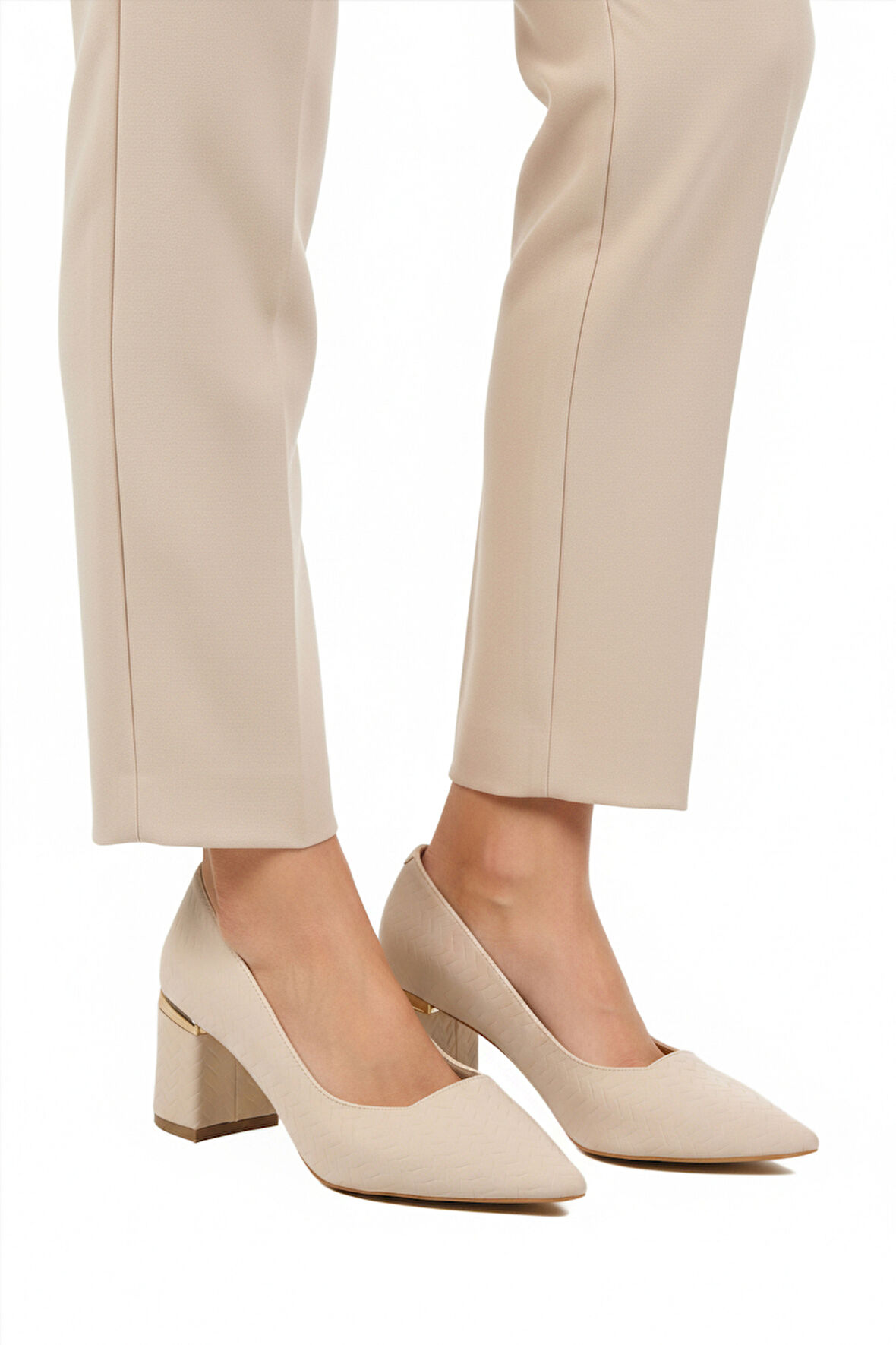 Aspor Bej Kadın Topuklu Ayakkabı