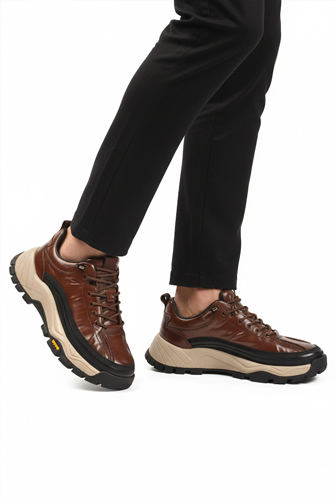 Guja Kahve Hakiki Deri Bağcıklı Erkek Sneaker