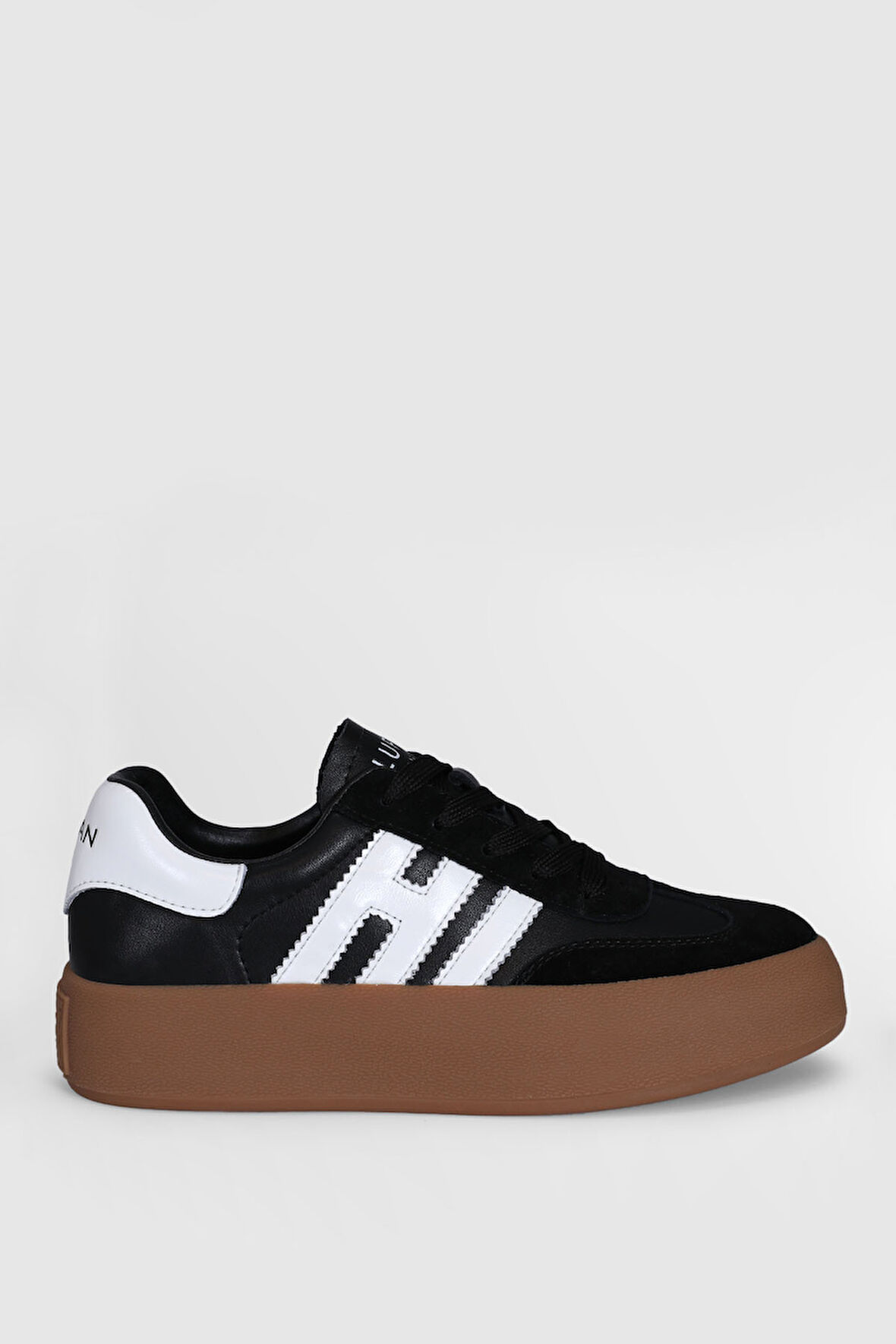 Lufian Siyah Hakiki Deri Bağcıklı Unisex Sneaker