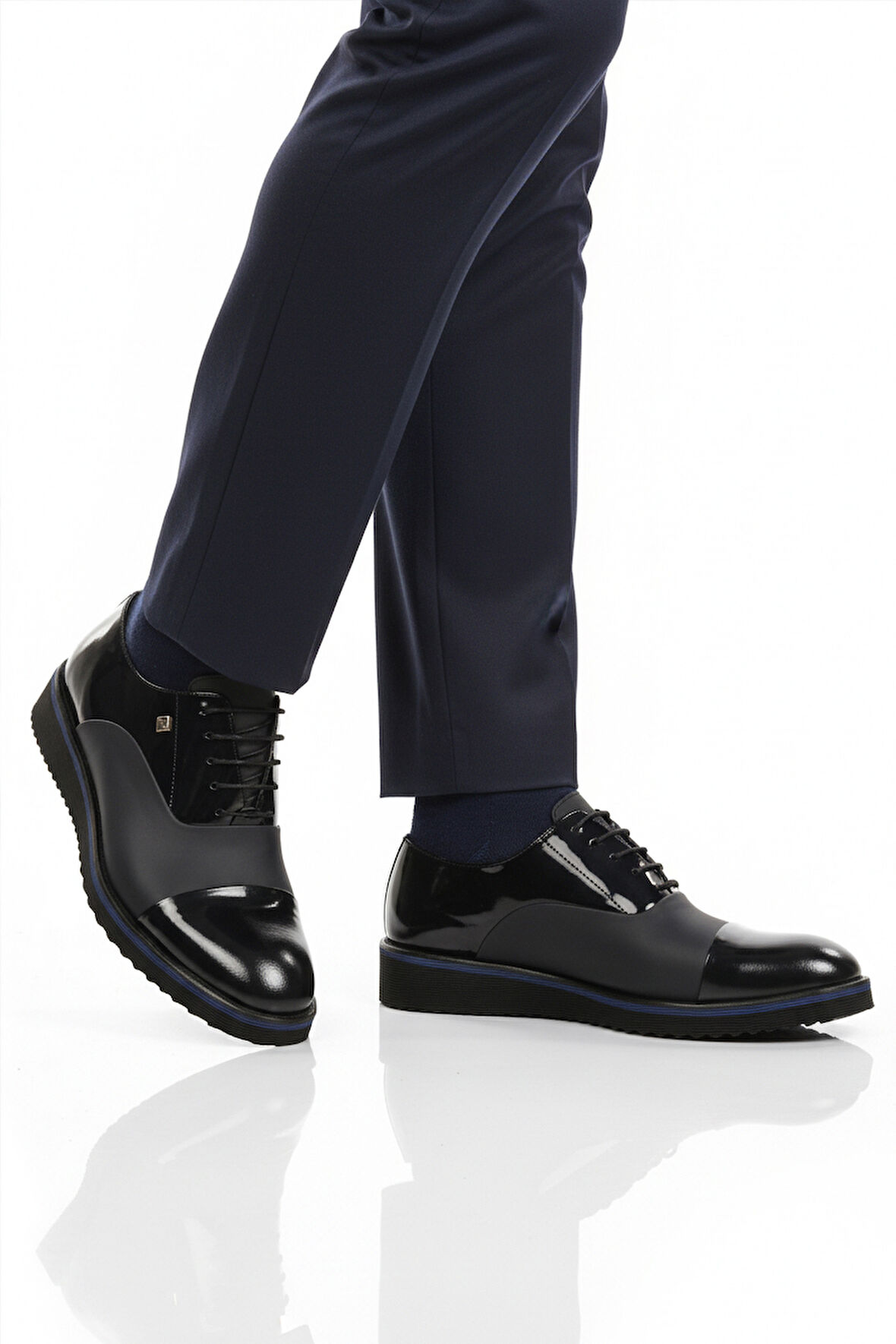 Fosco Lacivert Rugan Hakiki Deri Erkek Klasik Ayakkabı