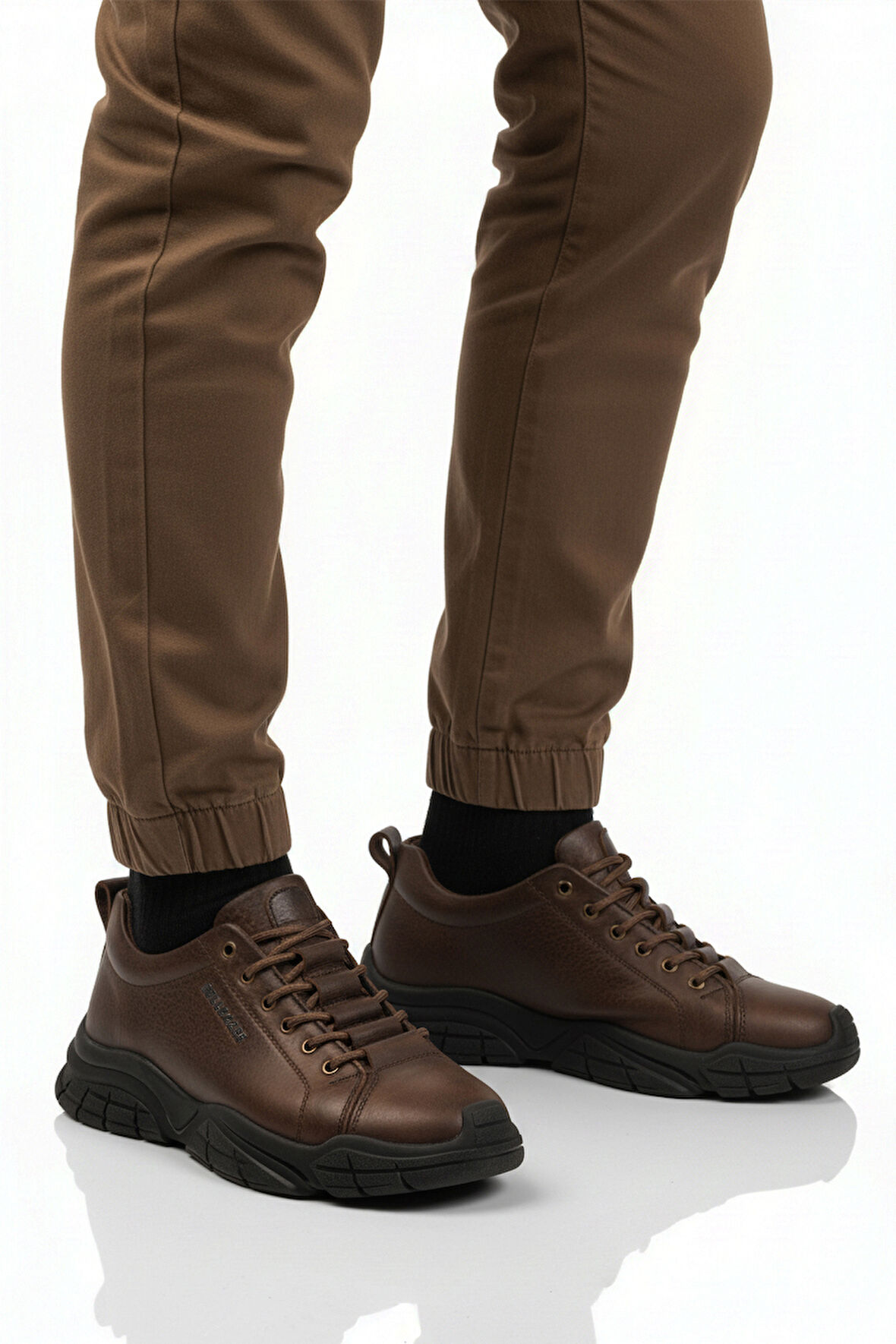 Bulldozer Kahve Hakiki Deri Dar Kalıp Erkek Casual Ayakkabı