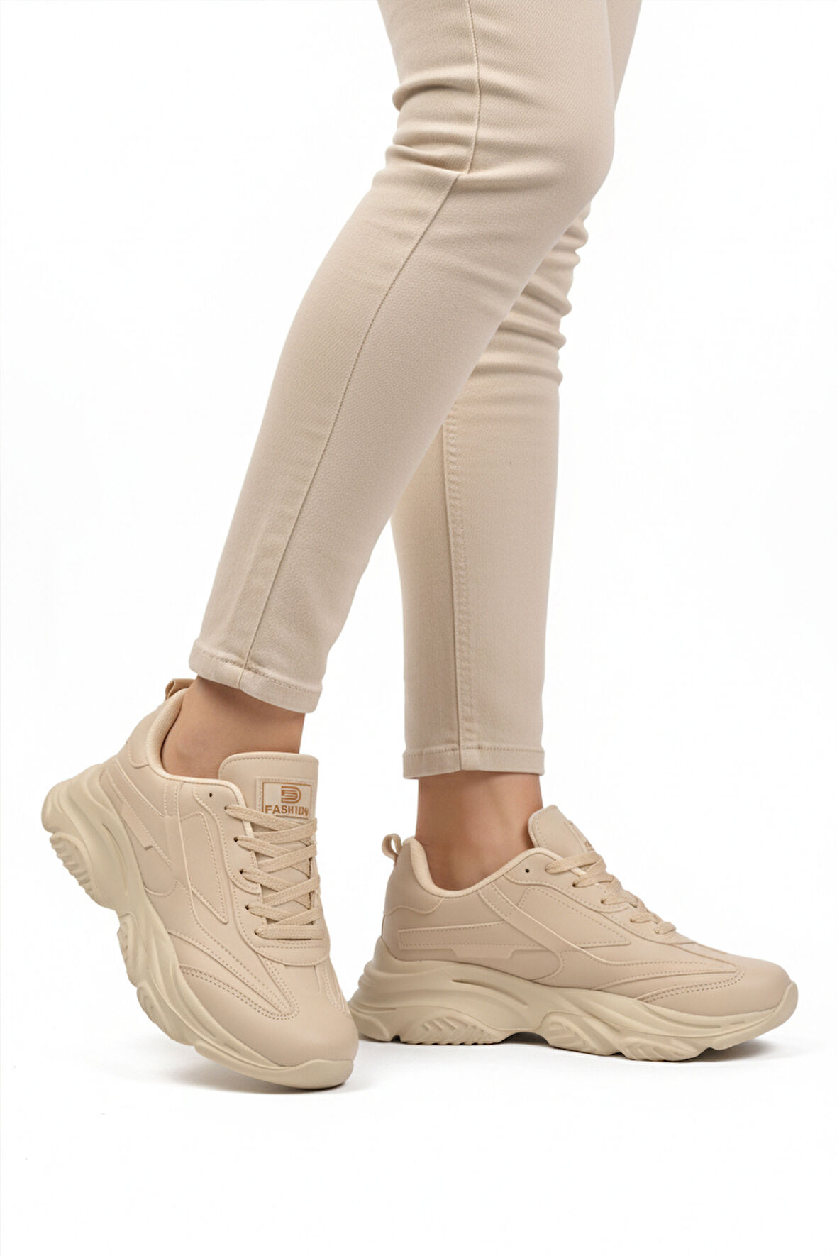 Walkway Ekru Bağcıklı Kadın Sneaker