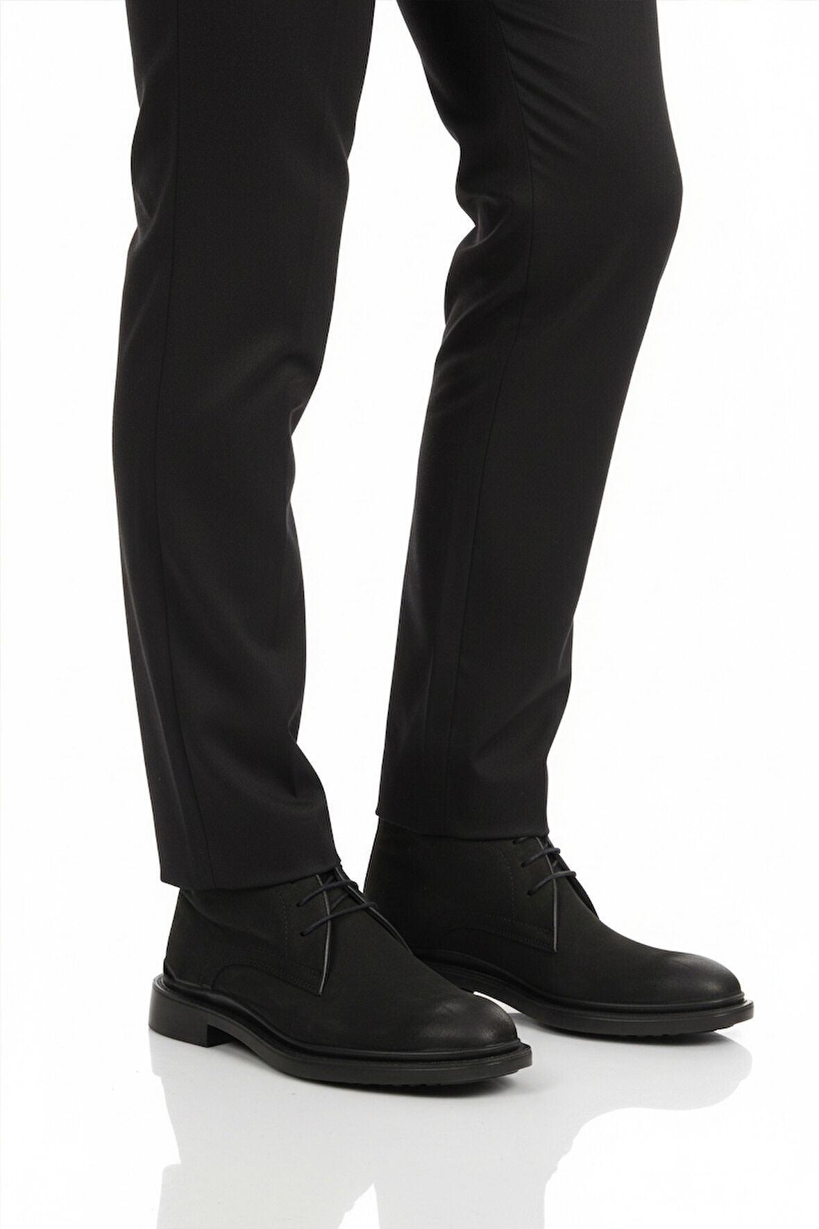 Aspor Siyah Bağcıklı Hakiki Deri Erkek Klasik Bot