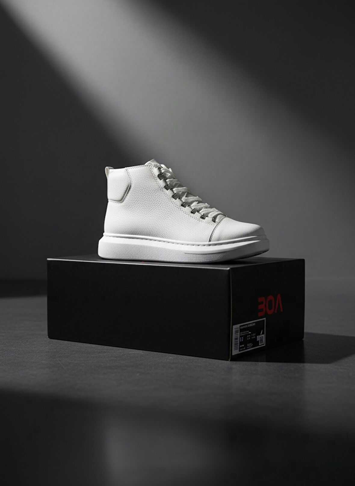 Pabucmarketi Bağcıklı Erkek Sneaker Bot BEYAZ (BEYAZ TABAN)