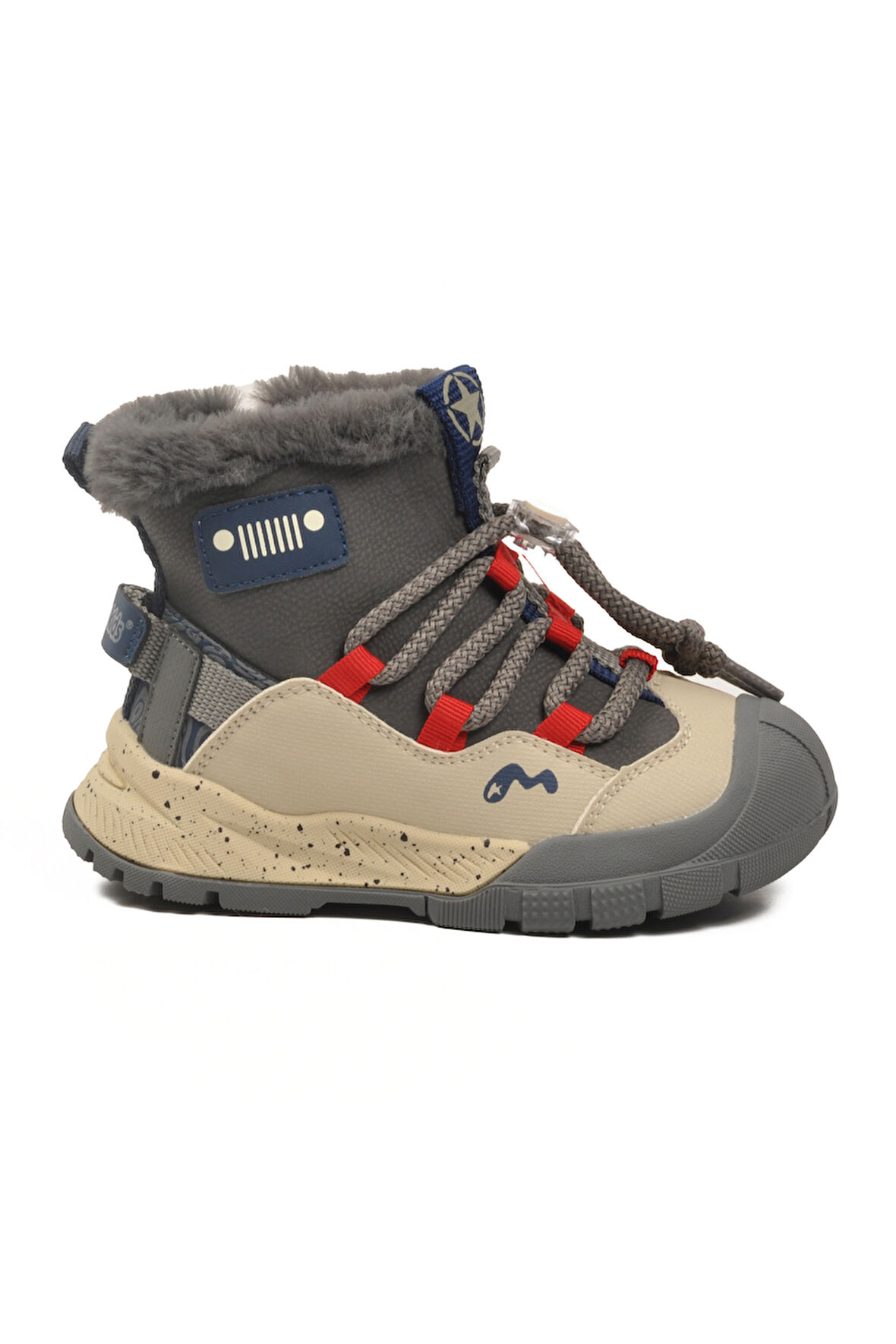 Marcokids Gri İçi Kürklü Erkek Çocuk Düz Bot