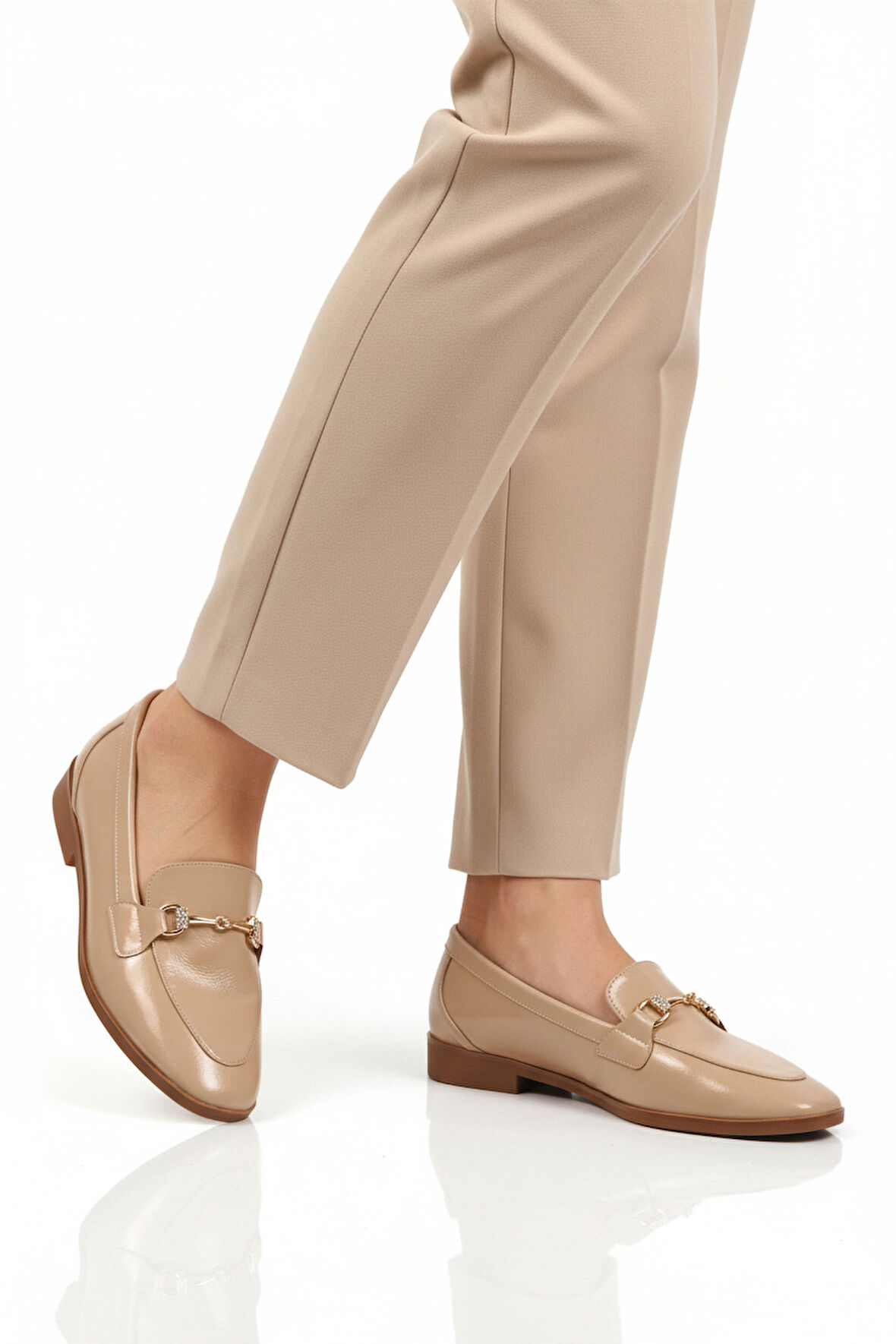 Aspor Bej Kırışık Kadın Casual Ayakkabı