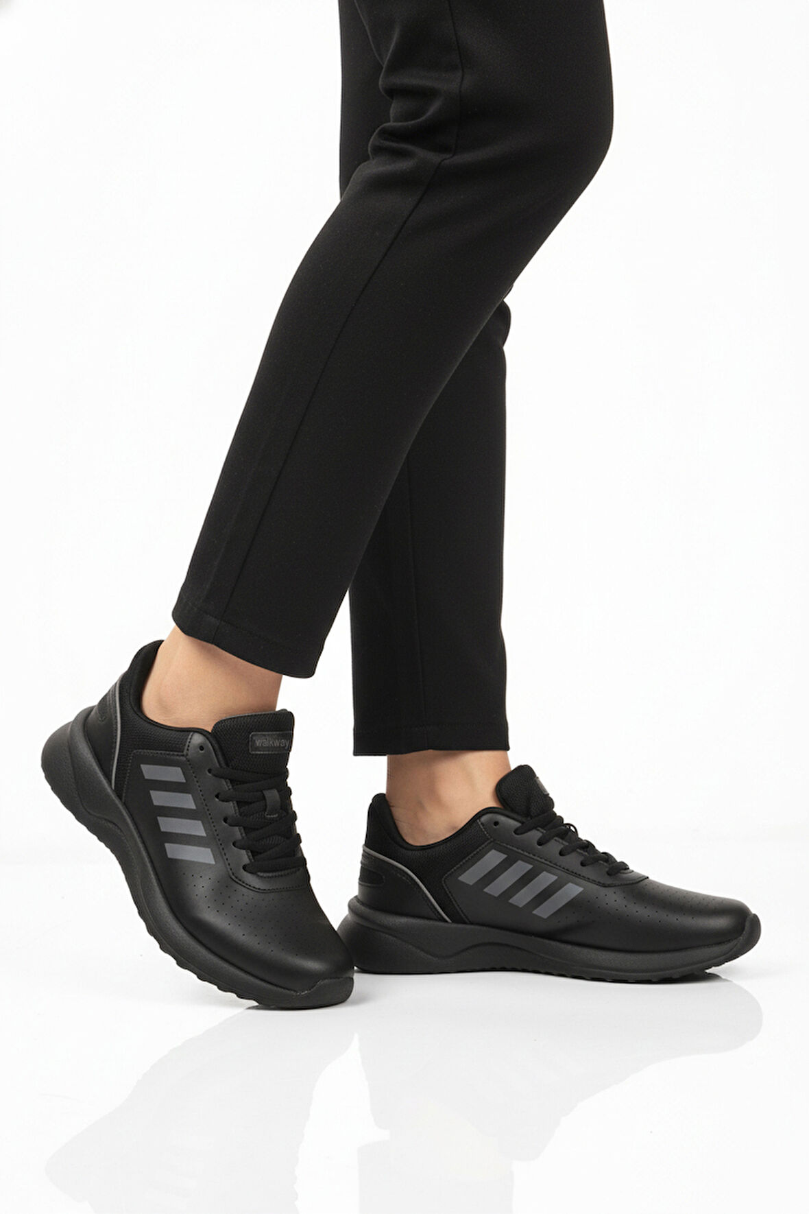Walkway Siyah Bağcıklı Unisex Spor Ayakkabı