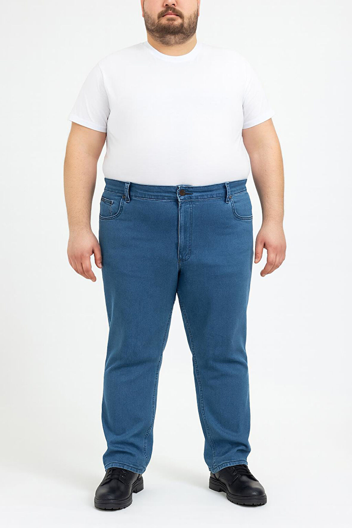 Regular Fit Likralı Büyük Beden Erkek Jean Pantolon 7374