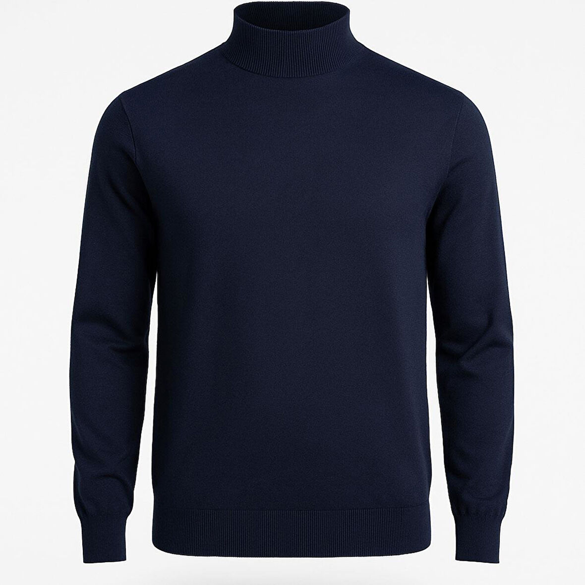 Slim Fit Polo Yarım Balıkçı Uzun Kol Erkek Triko - 7425