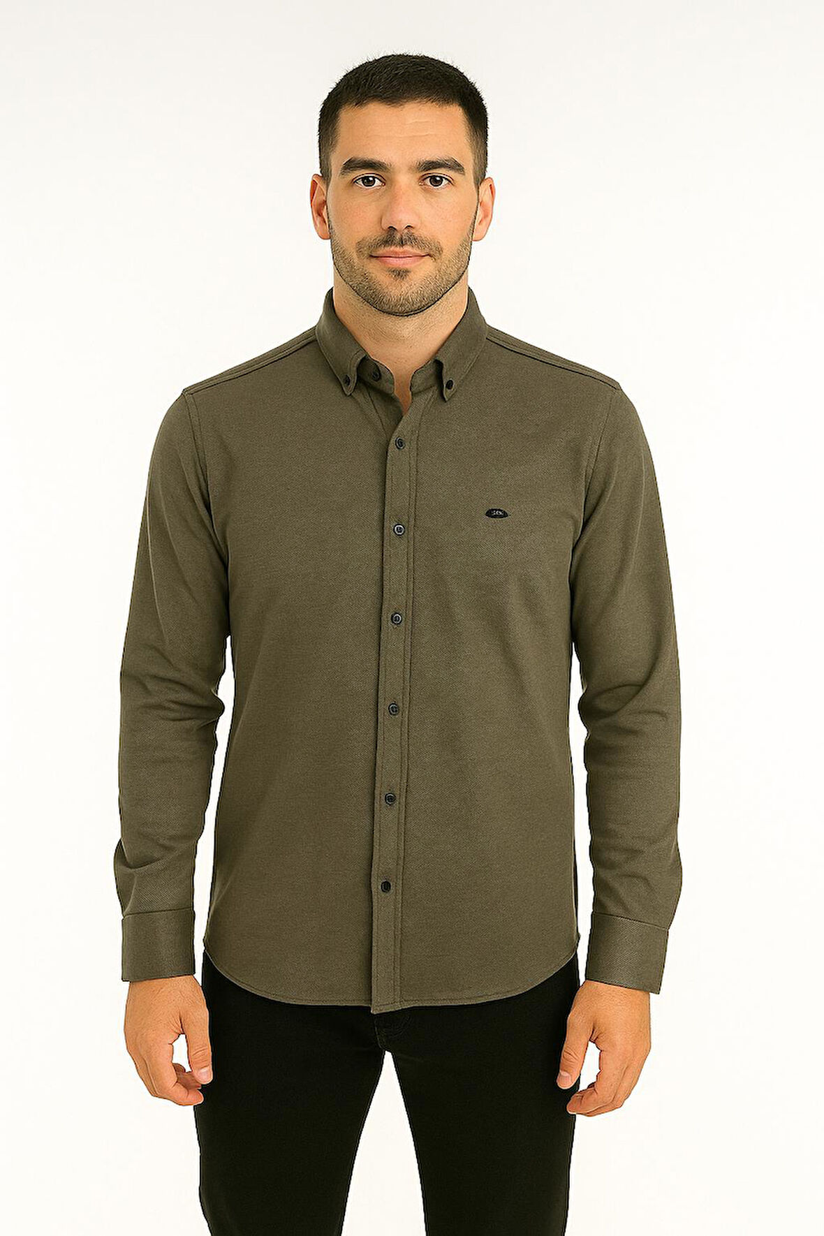 Cafes Uzun Kol Slim Fit Erkek Gömlek - 7434