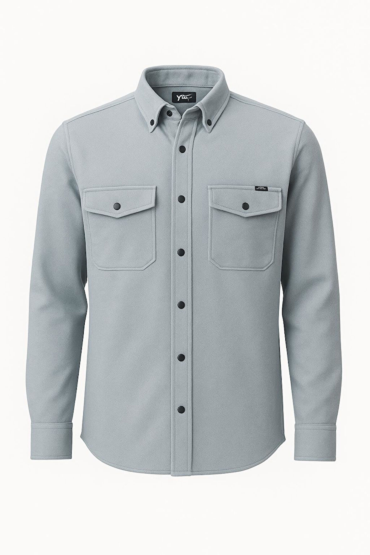 Yxc Uzun Kol Slim Fit Erkek Örme Cepli Gömlek - 7438