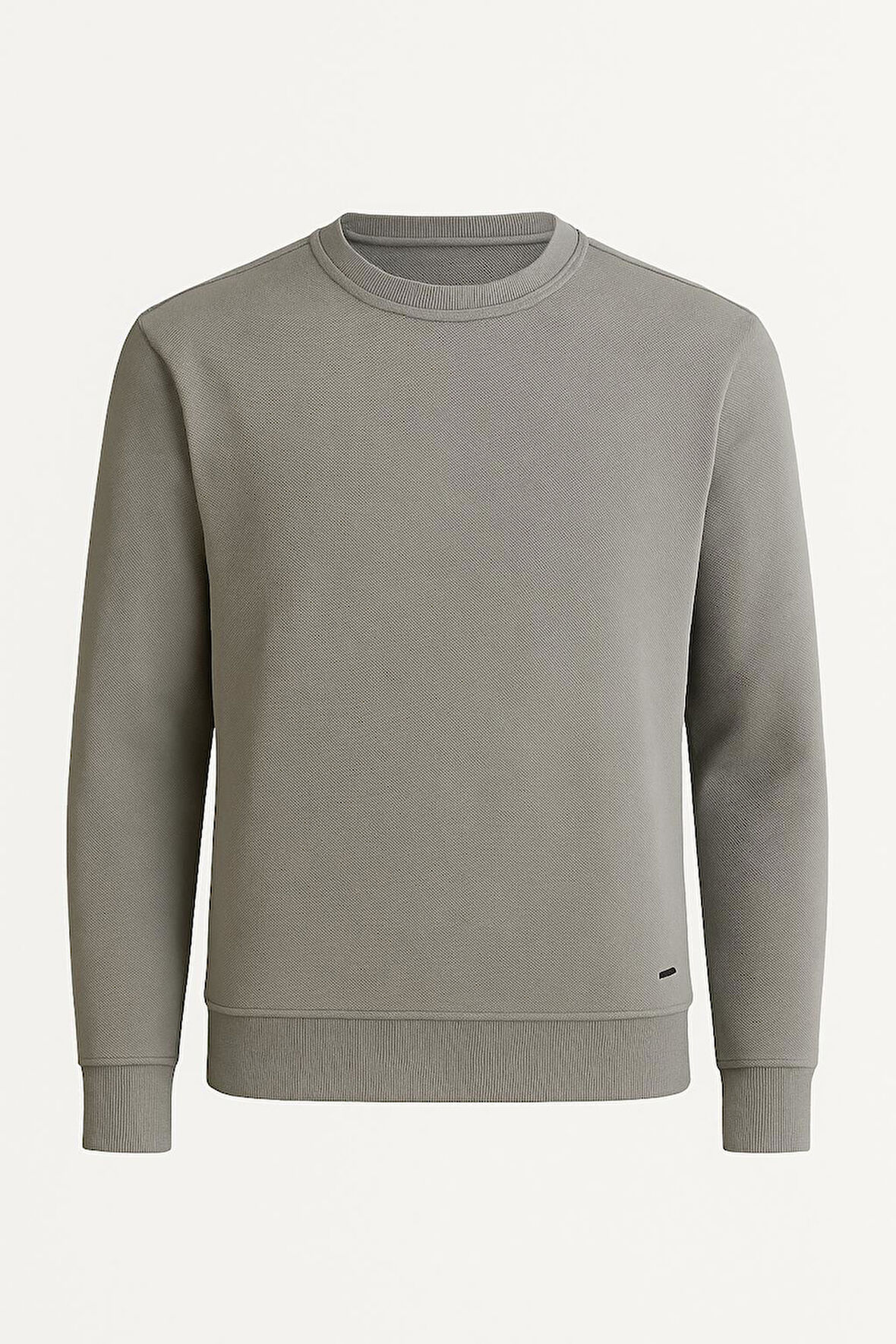 Troy Erkek Slim Fit Uzun Kol Sıfır Yaka Sweatshırt-7442