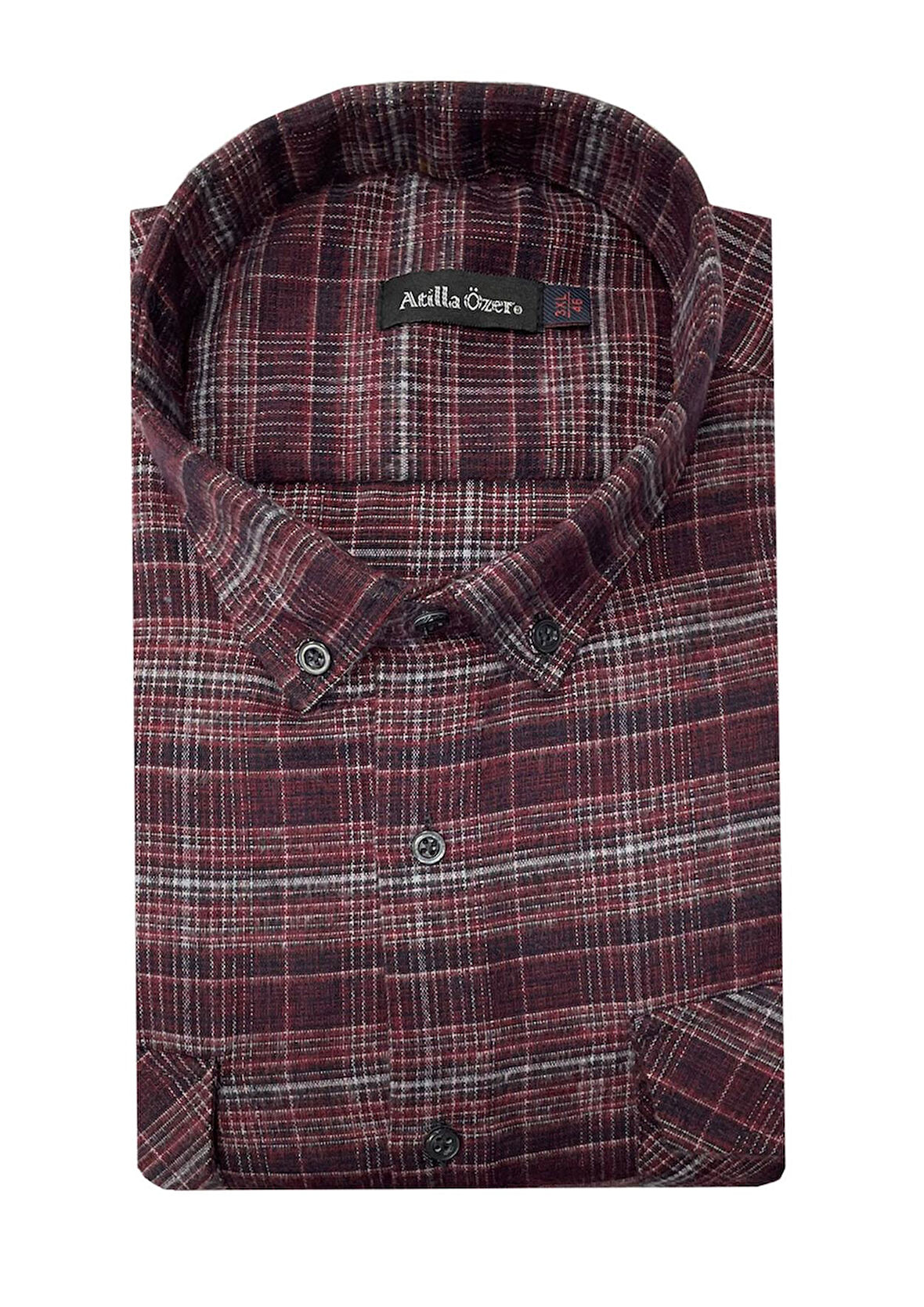 Atilla Özer Büyük Beden Çift Cep Klasik Kışlık Kaşmir Gömlek - 7462