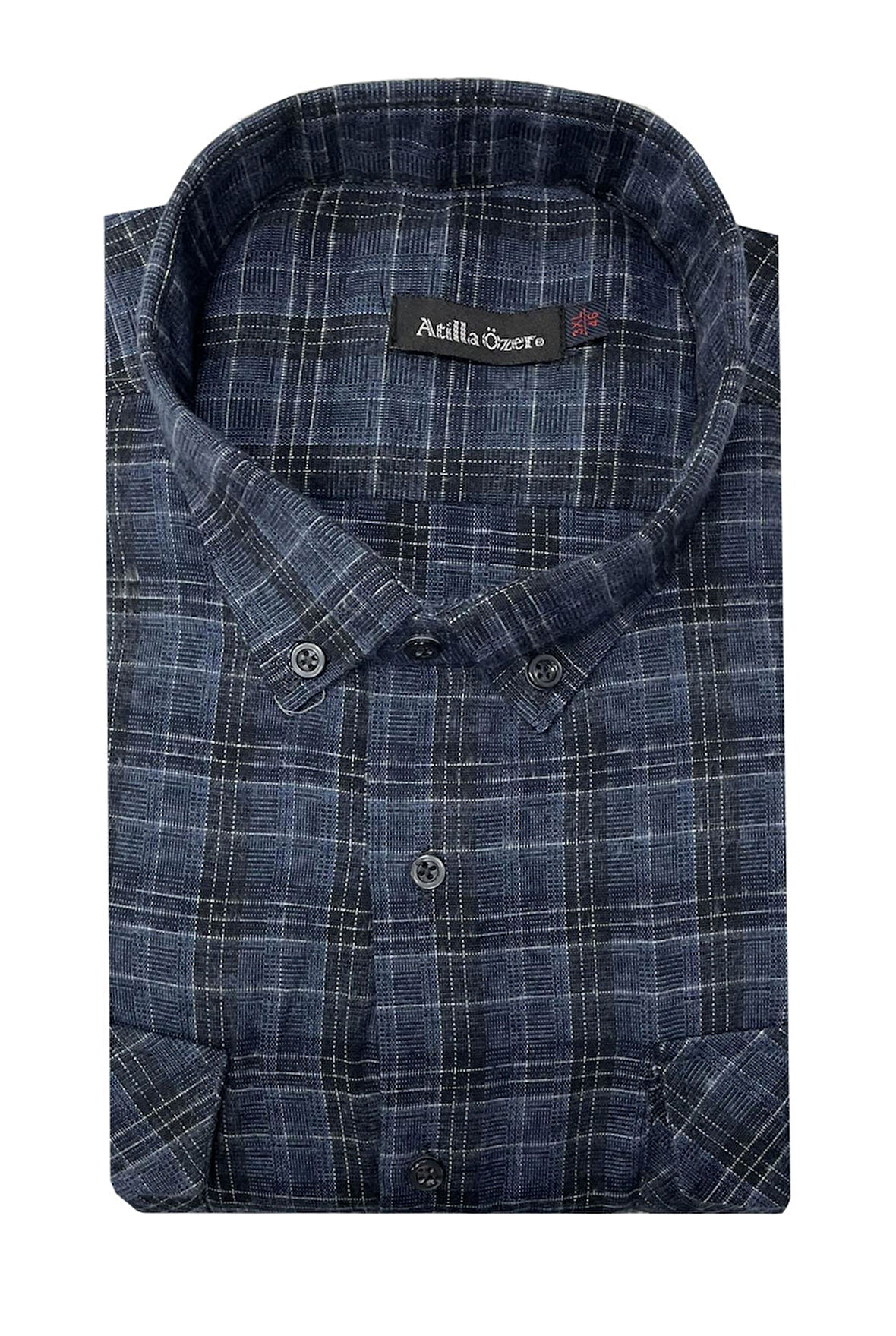 Atilla Özer Büyük Beden Çift Cep Klasik Kışlık Kaşmir Gömlek - 7462