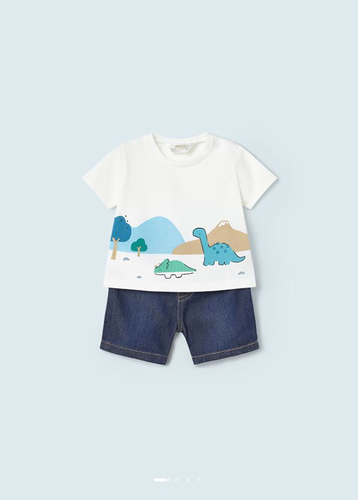 Mayoral erkek bebek tişört denim  şort 2 li set 1268